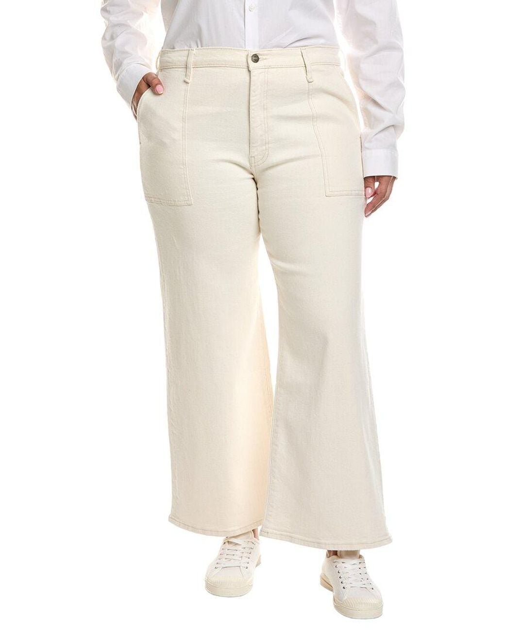Hudson Natural Jolene Ecru Wide Leg Ankle Jean