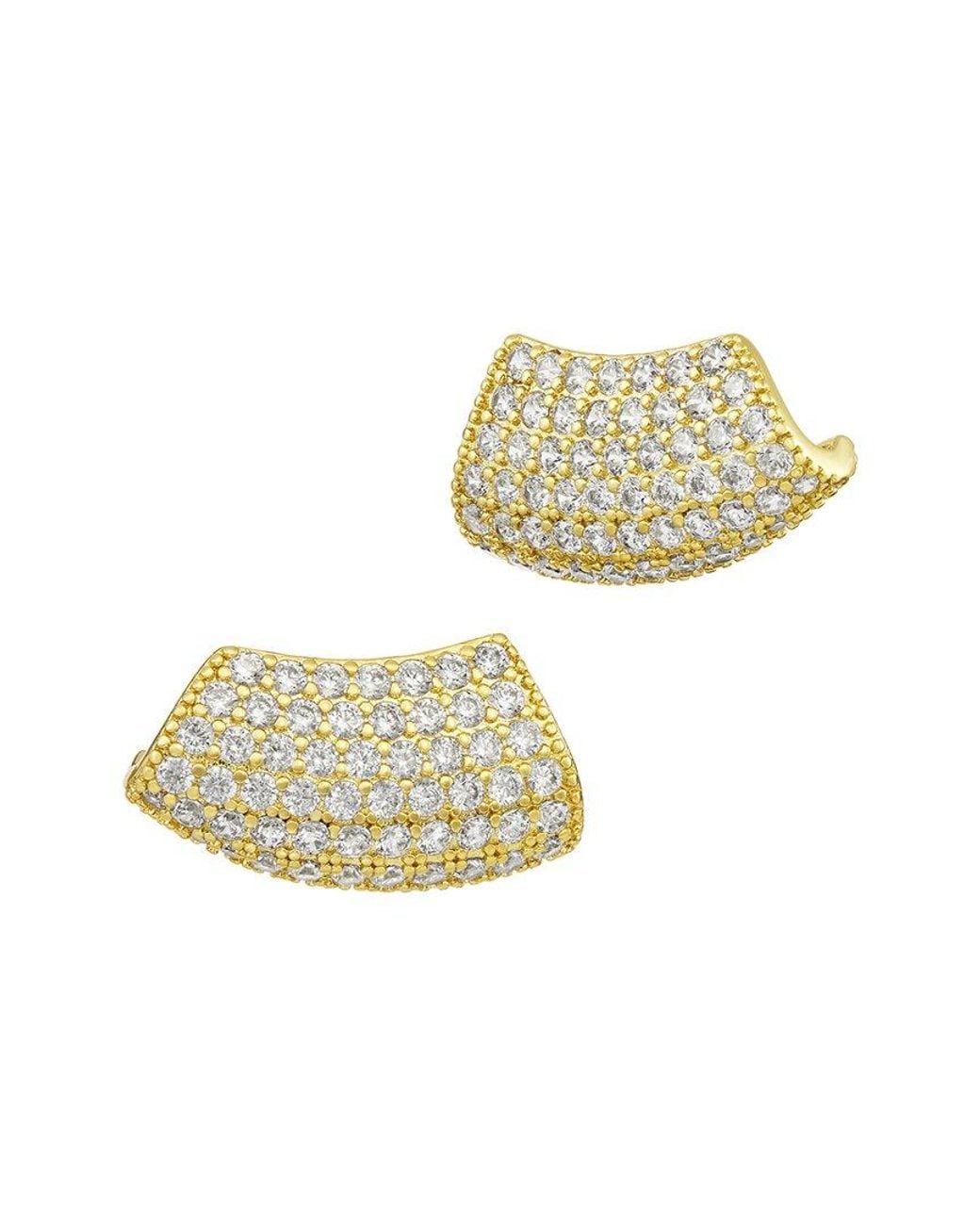 Savvy Cie White Plated Cz Stud Earrings