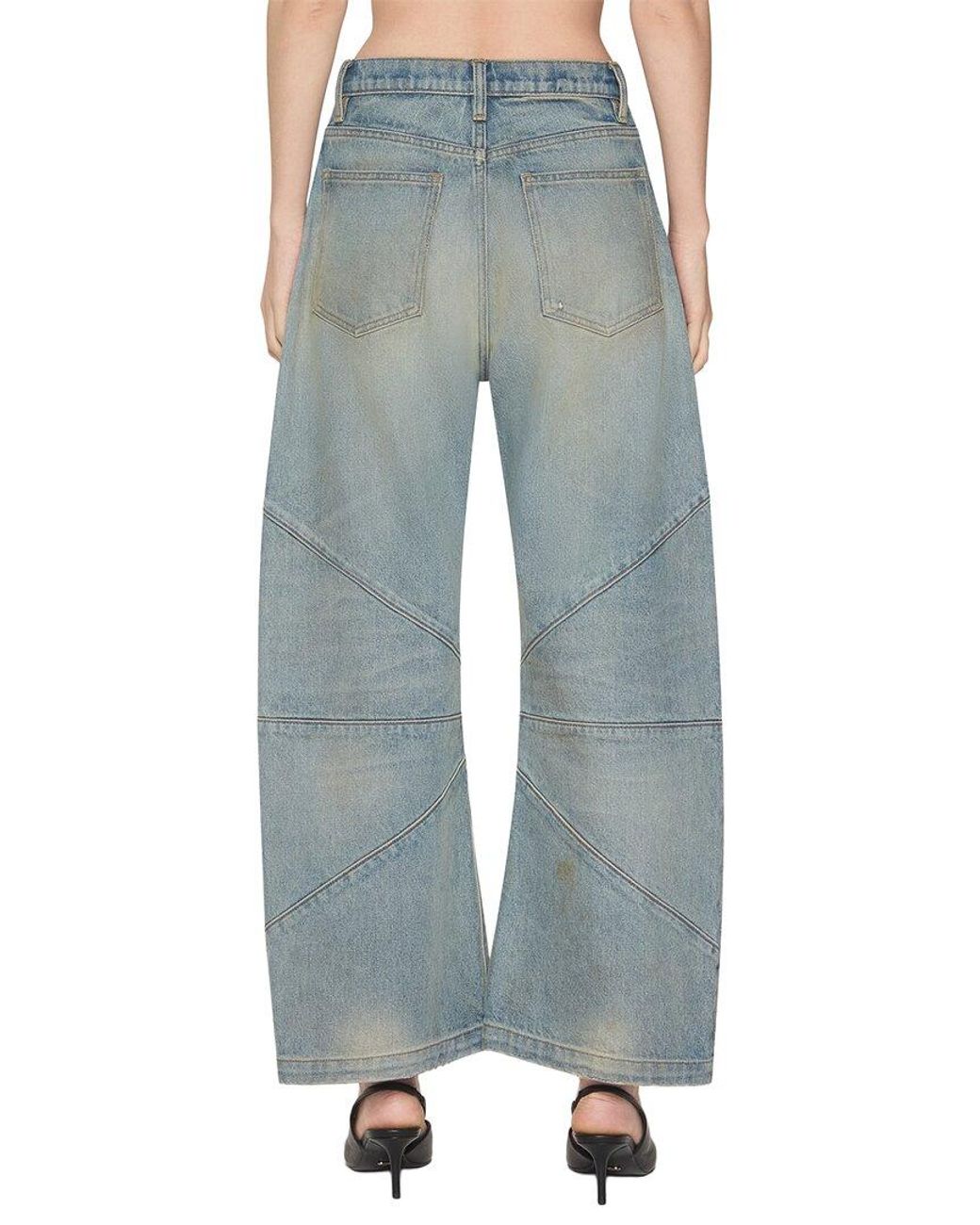 EB DENIM Blue Freddy Cropped Barrel Jean
