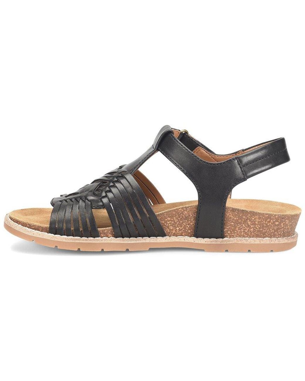 Comfortiva Black Gladia Leather Sandal