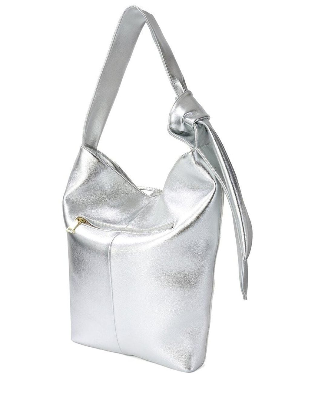 Tiffany & Fred Paris White Pebbled Leather Shoulder Bag