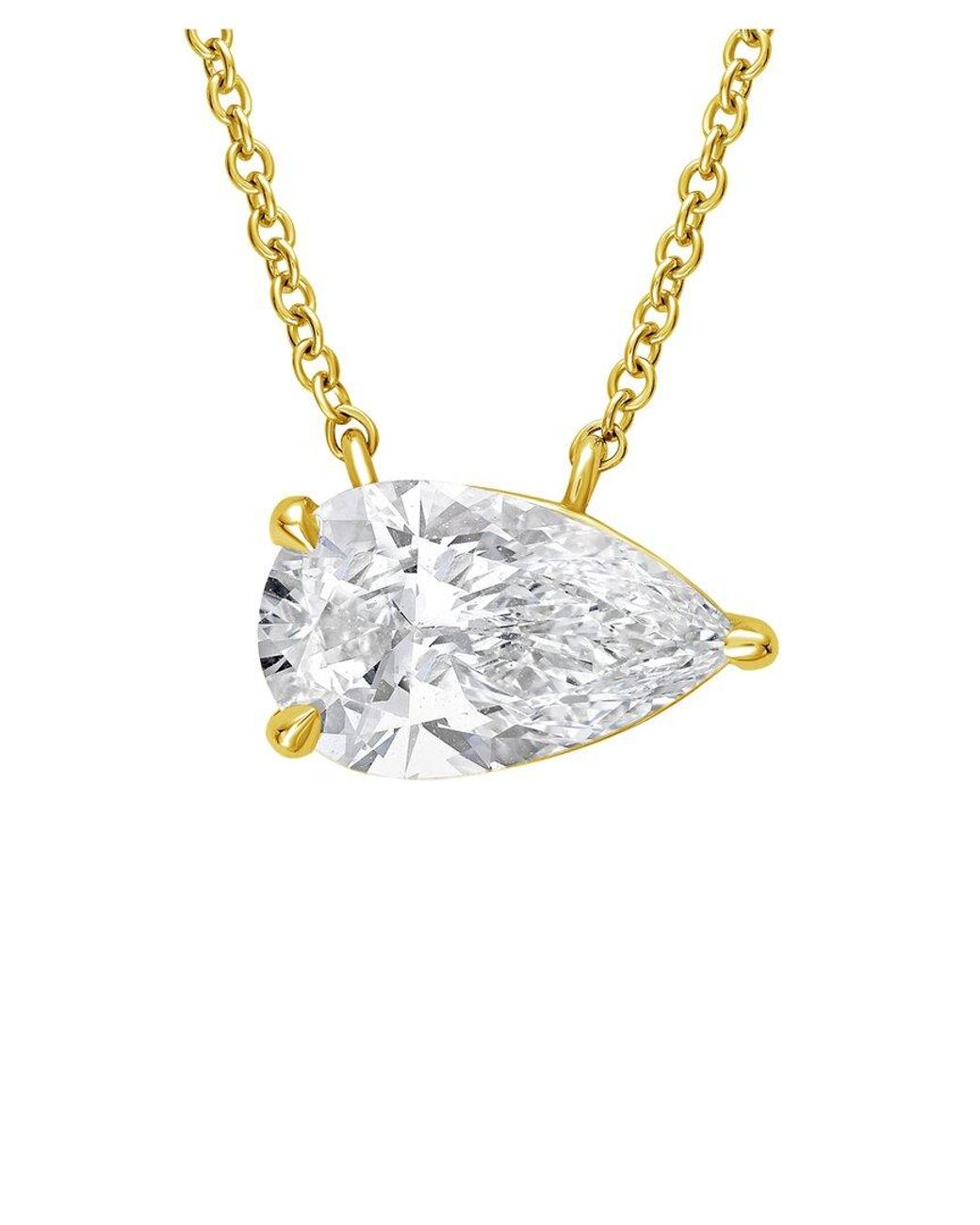 Diana M Metallic 14K 4.00 Ct. Tw. Lab-Grown Diamond Solitaire Pendant