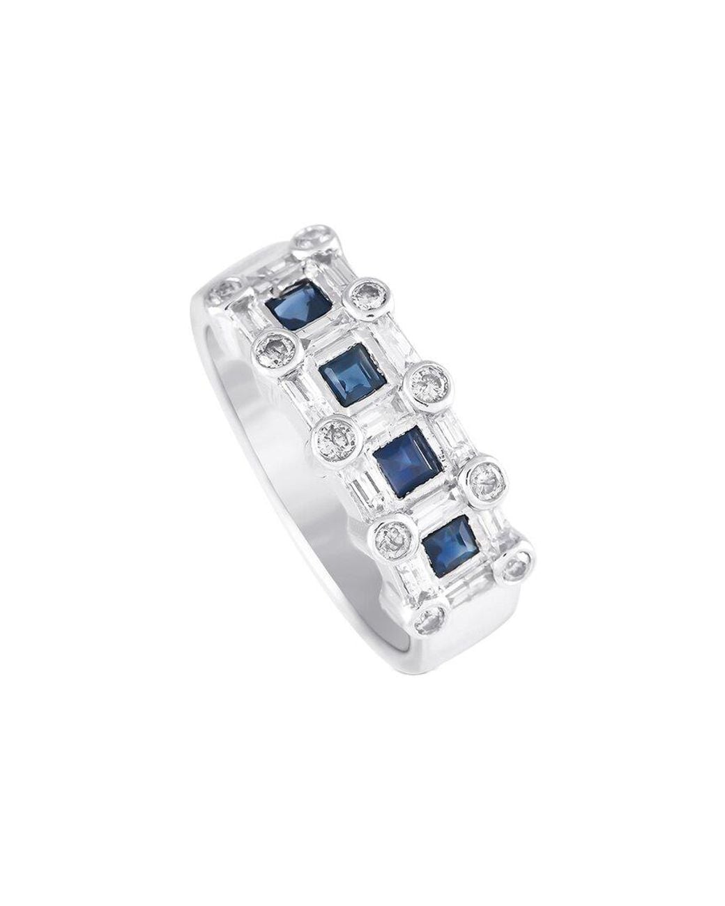 Gemstones Blue 14K 1.10 Ct. Tw. Diamond & Sapphire Ring