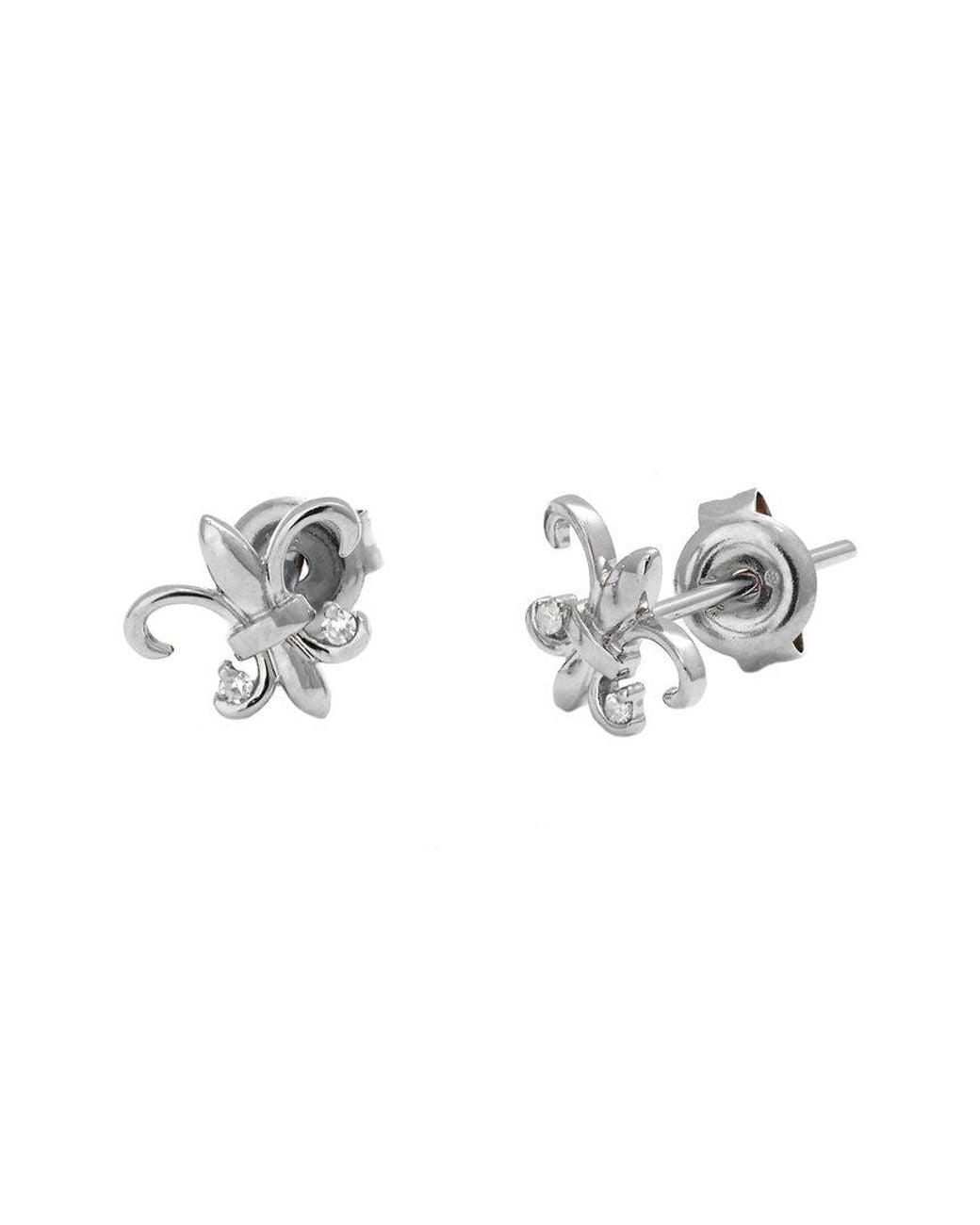 Diamond Select Cuts Metallic 0.03 Ct. Tw. Diamond 14K Earrings
