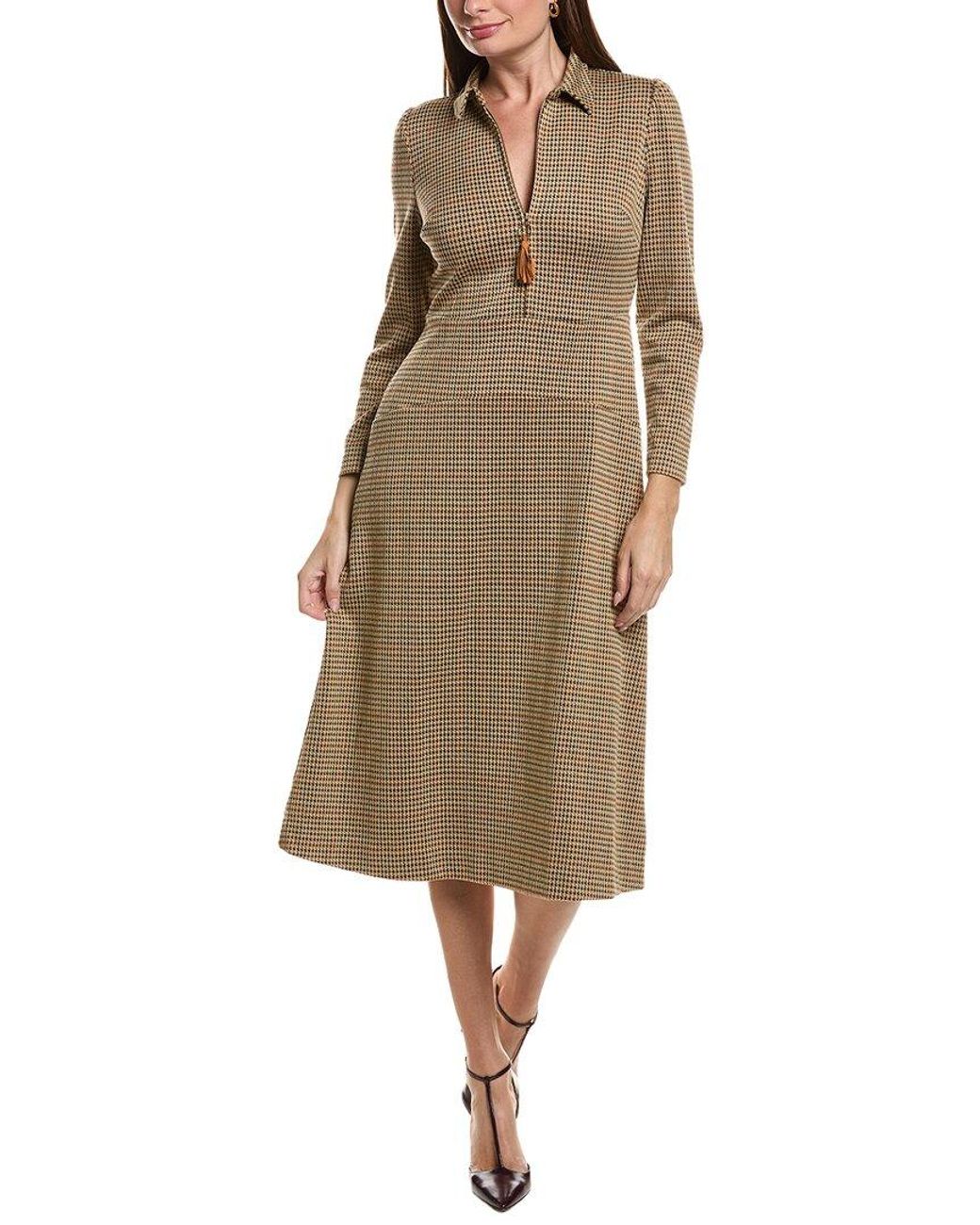 tyler boe Natural Ella Knit Houndstooth Dress