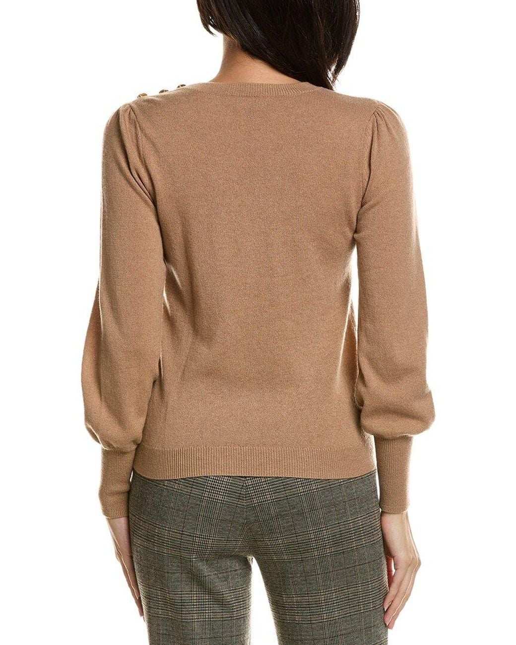 Hannah Rose Merino Wool Cable Mock Neck Sweater in Natural | Lyst