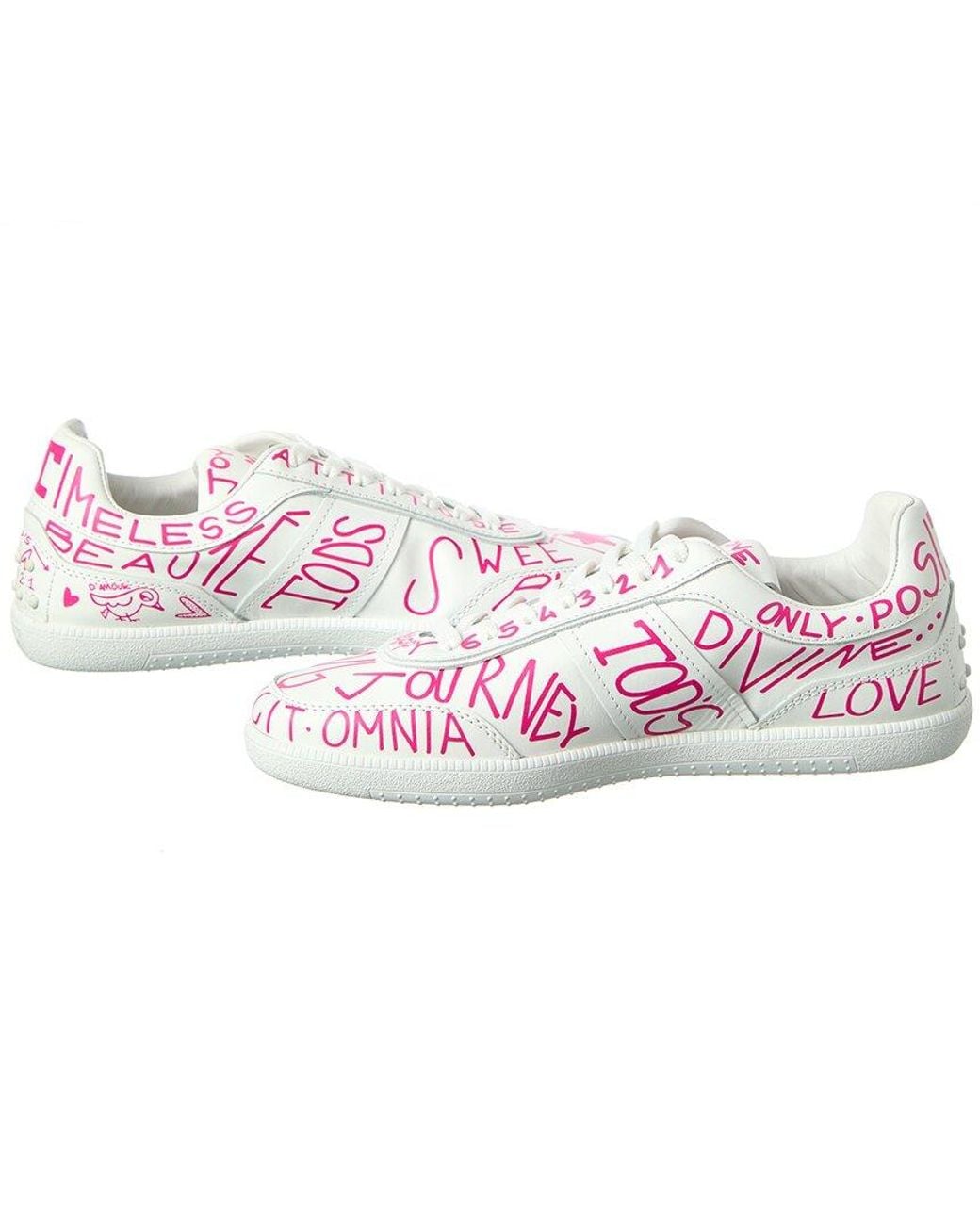 Tod's Pink Logo Leather Sneaker