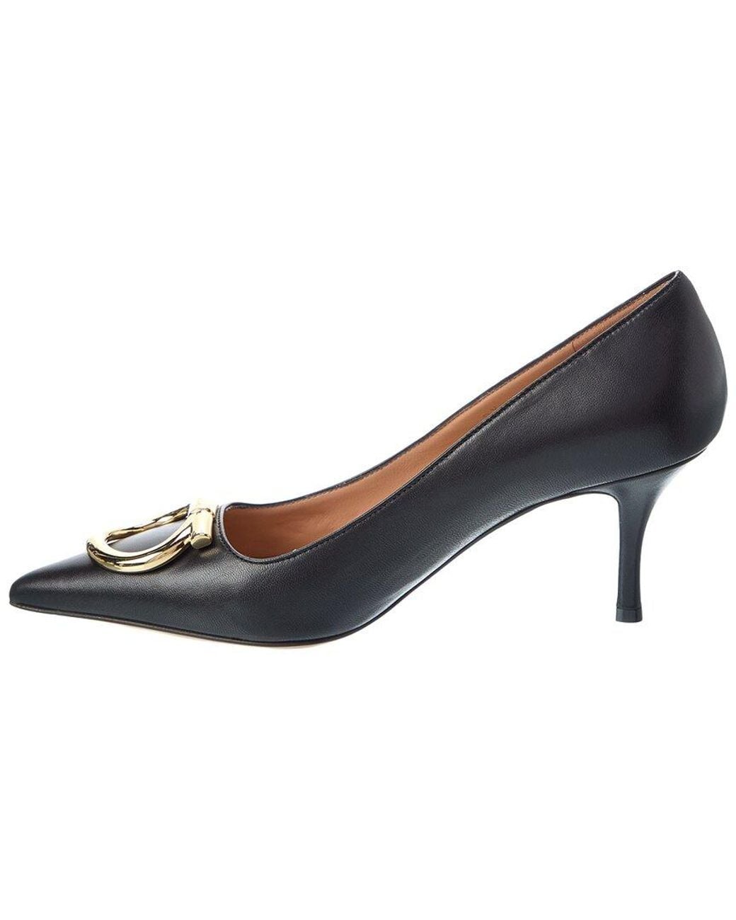 Ferragamo Blue Lara Leather Pump