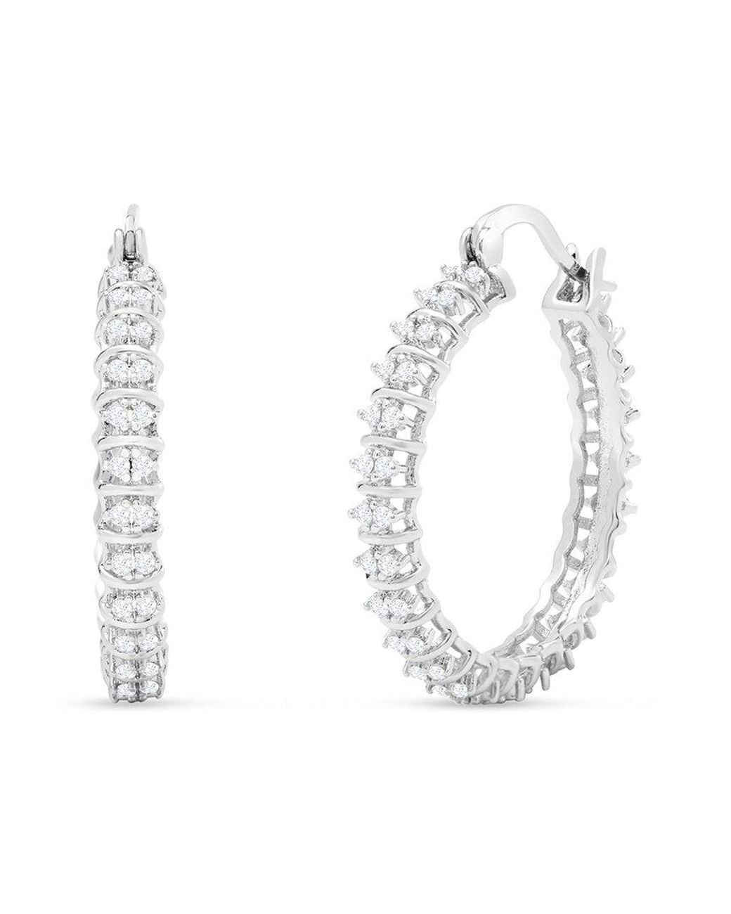 Jaclyn Smith White Platinum Plated 0.50 Ct. Tw. Lab-Grown Moissanite Earrings