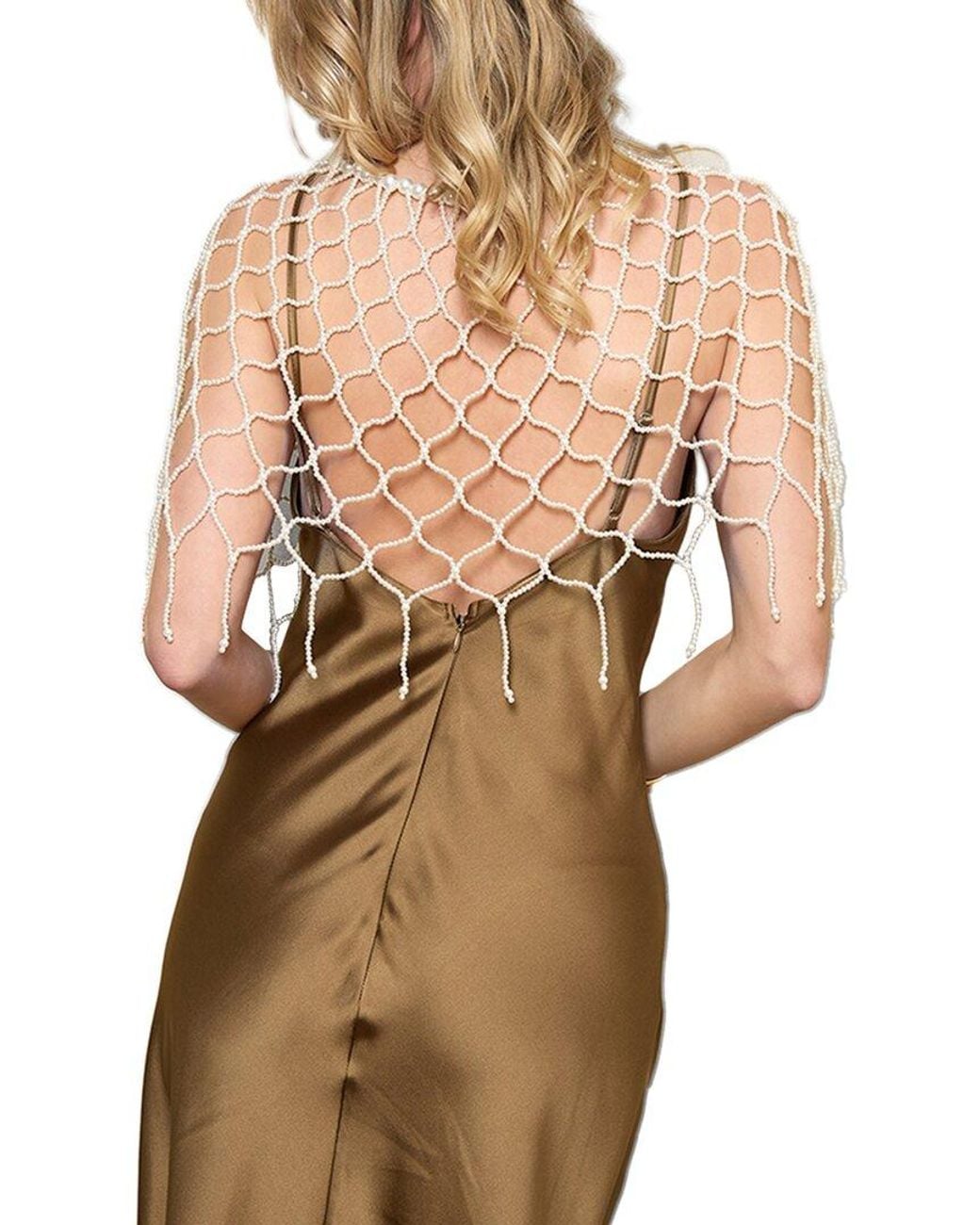 Saachi Brown Pearl Beaded Cape