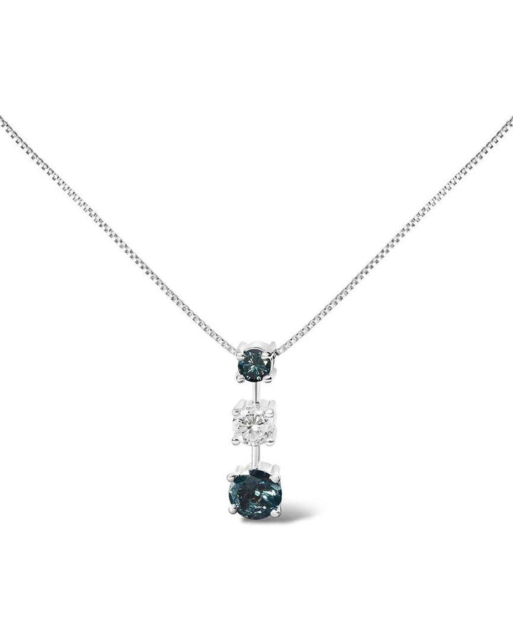 Haus of Brilliance Metallic 14K 1.48 Ct. Tw. Diamond Pendant Necklace