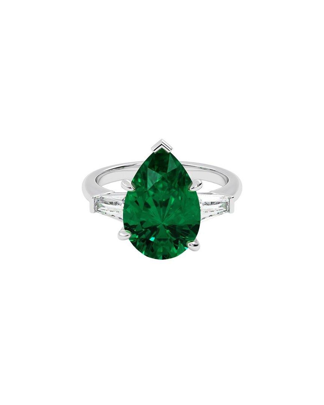 VOWE Green 14K 6.00 Ct. Tw. Lab-Grown Diamond & Lab-Grown Emerald Ring
