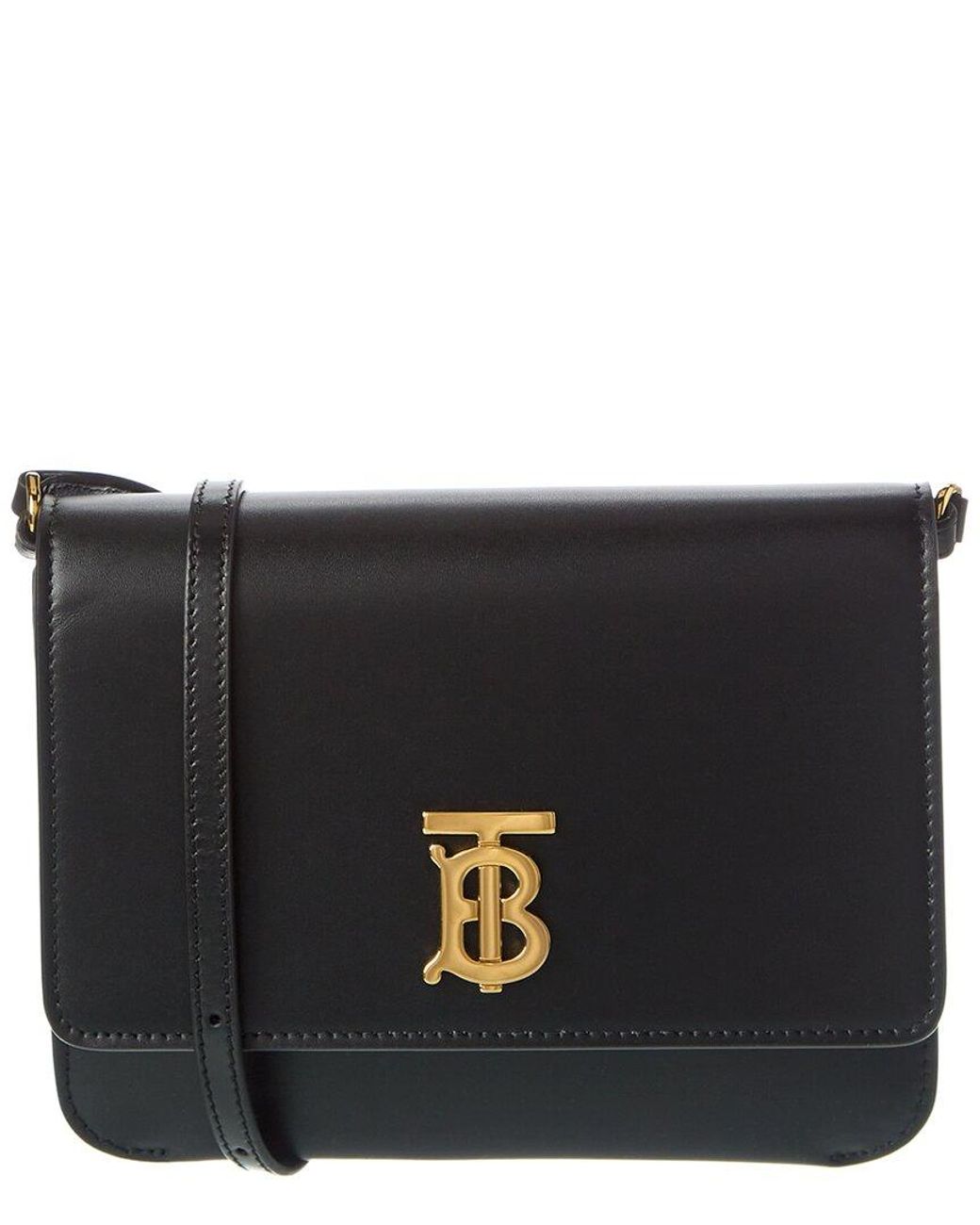 Burberry Tb Mini Leather Shoulder Bag in Black Lyst