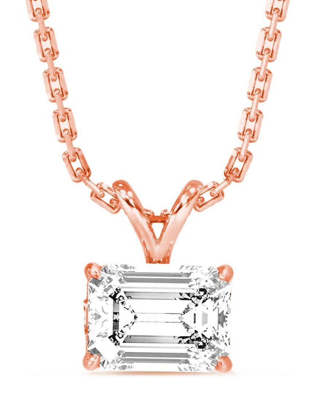 Amairah White 14K 5.00 Ct. Tw. Lab-Grown Diamond Solitaire Pendant Necklace