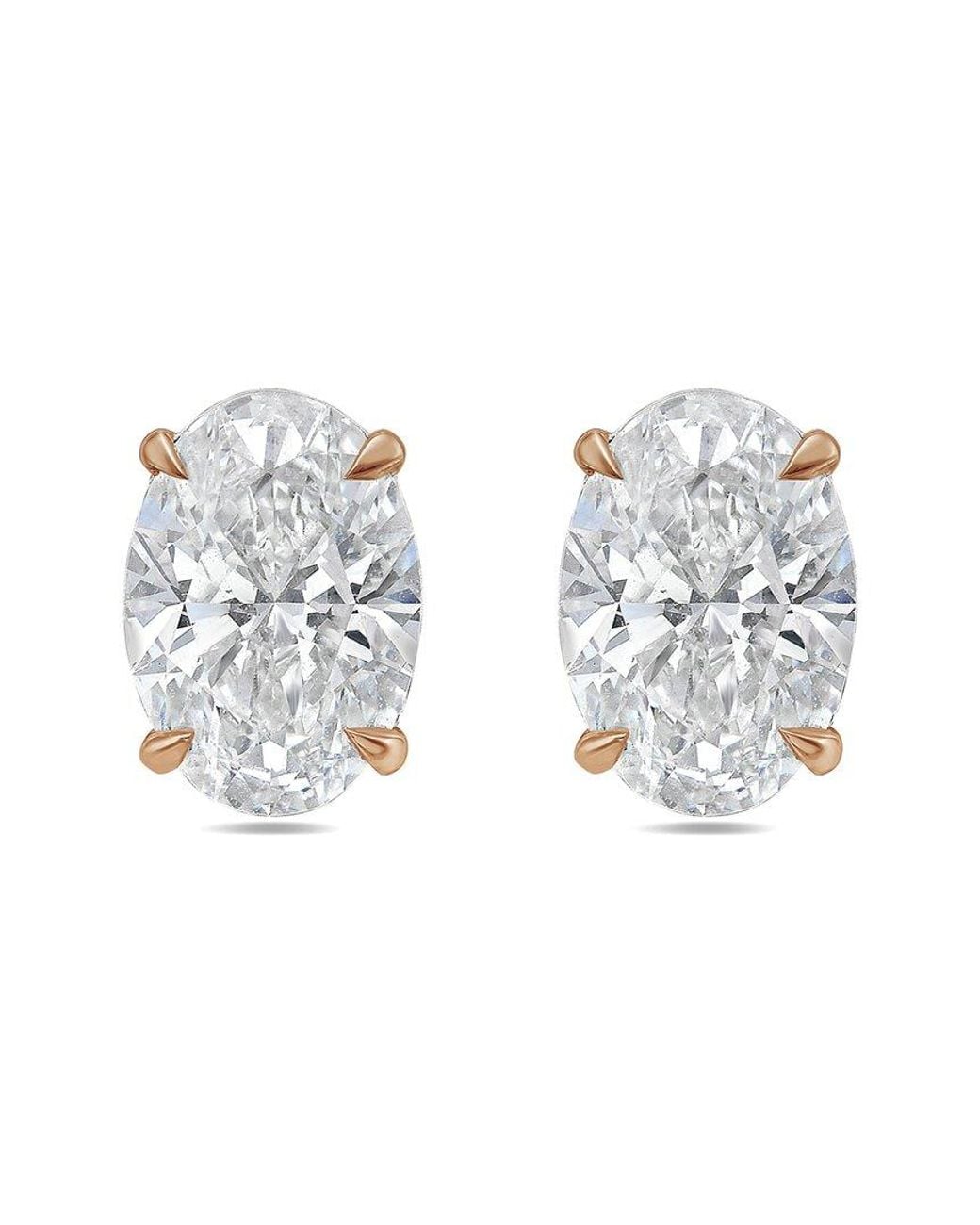 Diana M Metallic Diana M. 14K Rose 12.00 Ct. Tw. Lab-Grown Diamond Earrings