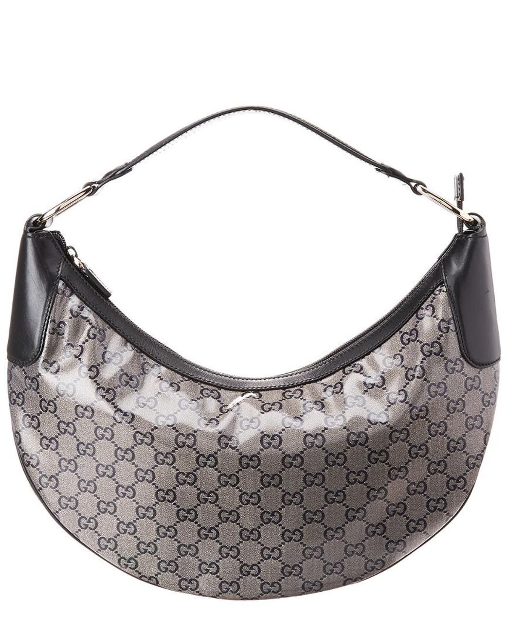 Gucci Black GG Crystal Coated Canvas Half Moon Hobo Bag | Lyst