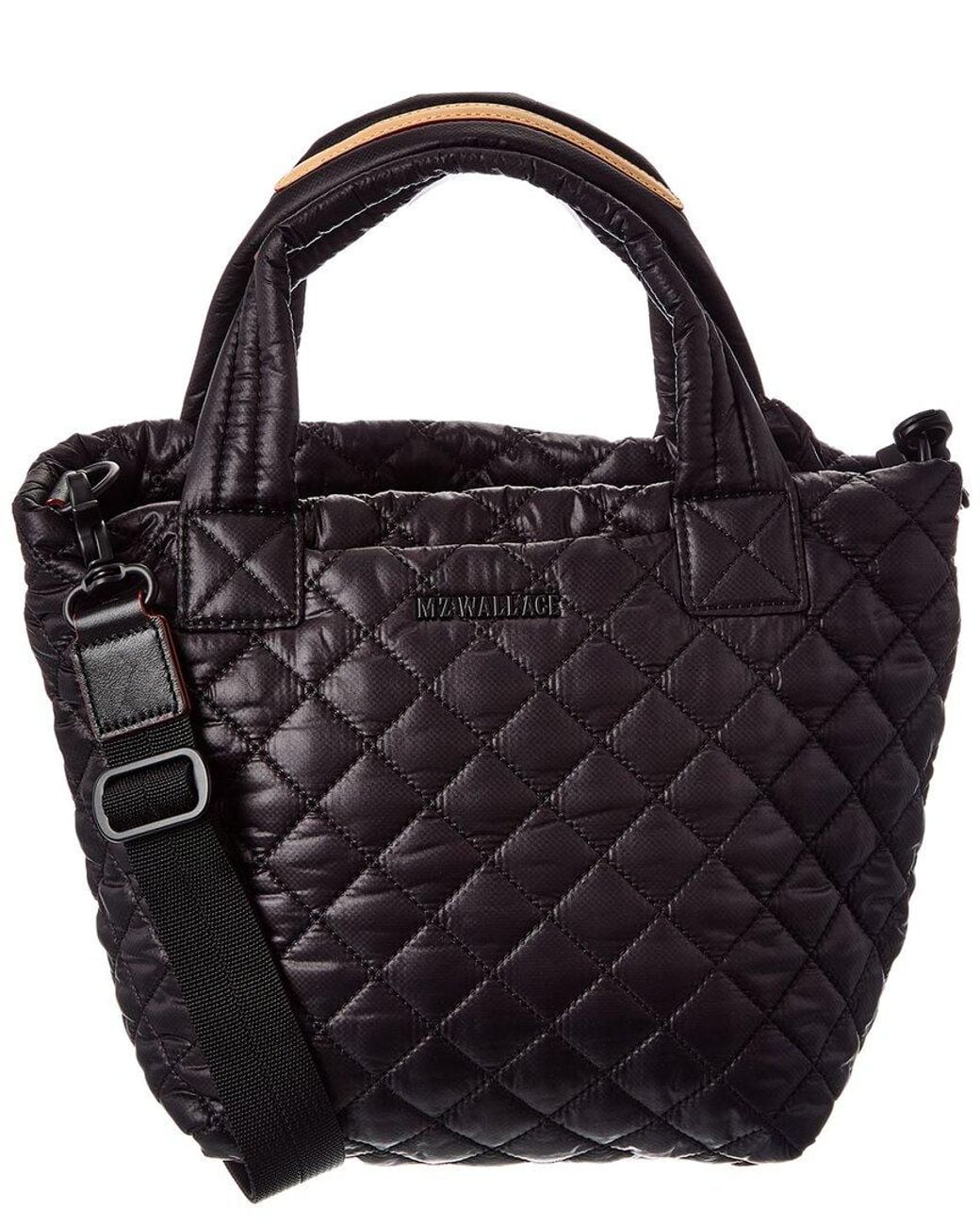 MZ Wallace Black Mini Metro Nylon & Leather Tote Deluxe