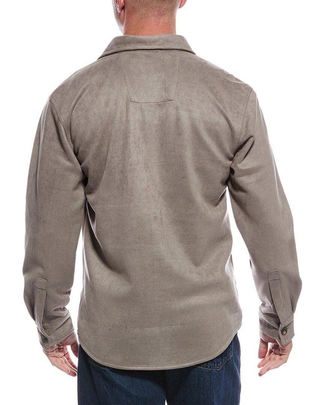 Vintage 1946 Gray Microsuede Overshirt for men