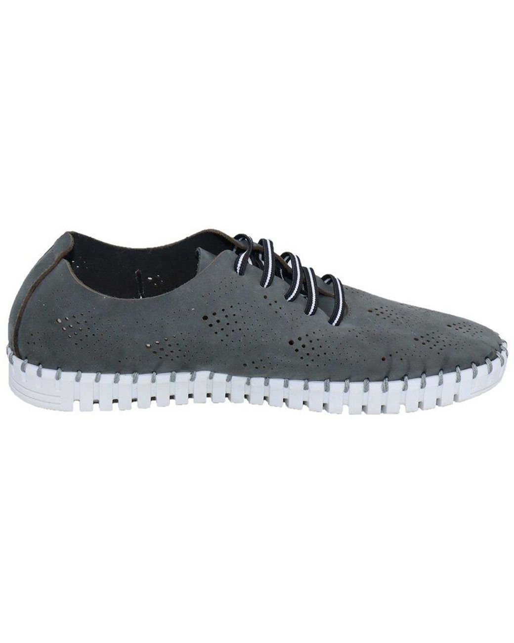 Eric Michael Perforated Nubuck Leather Sneakers in Black Lyst