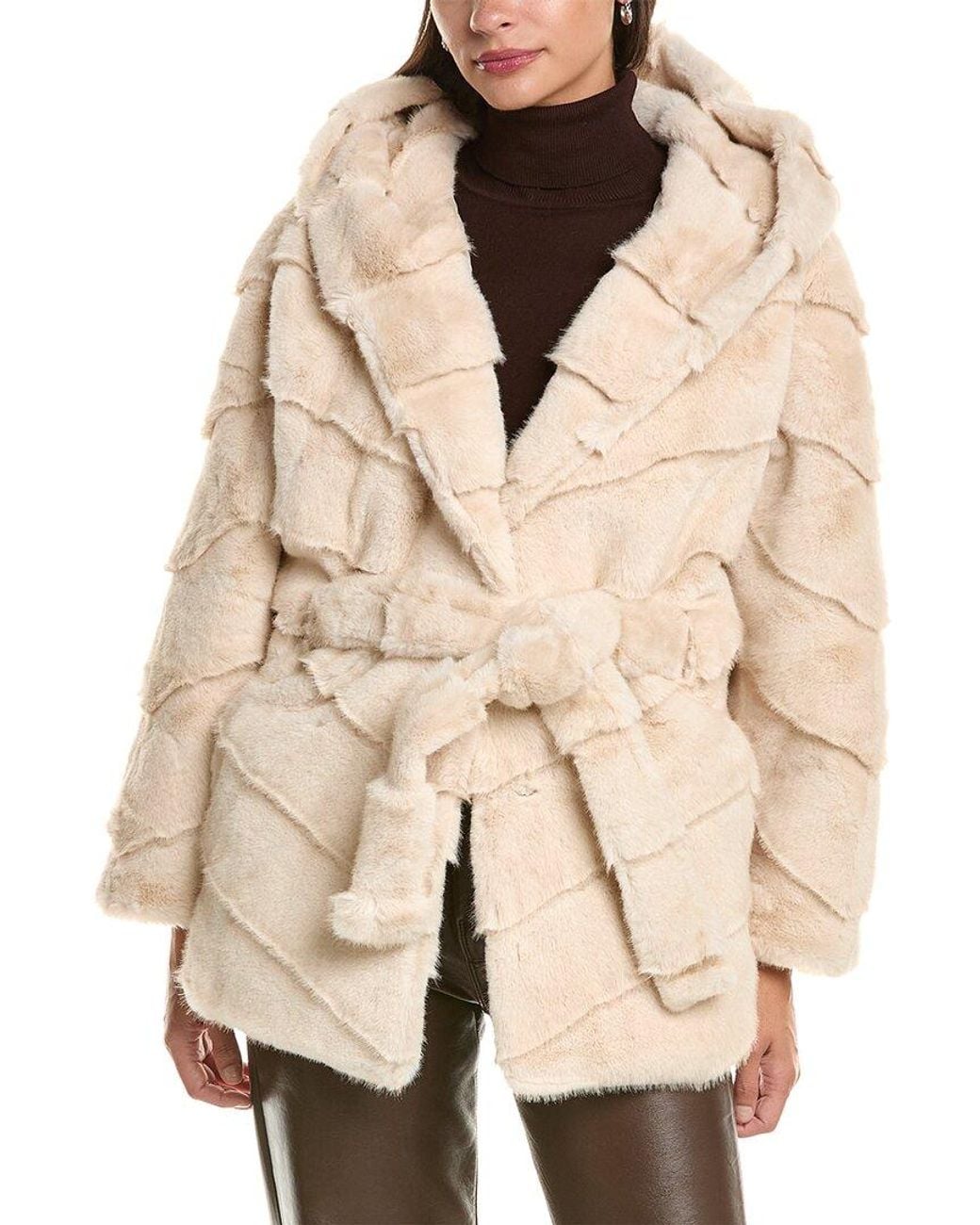 La Fiorentina Natural Plush Faux Fur Jacket