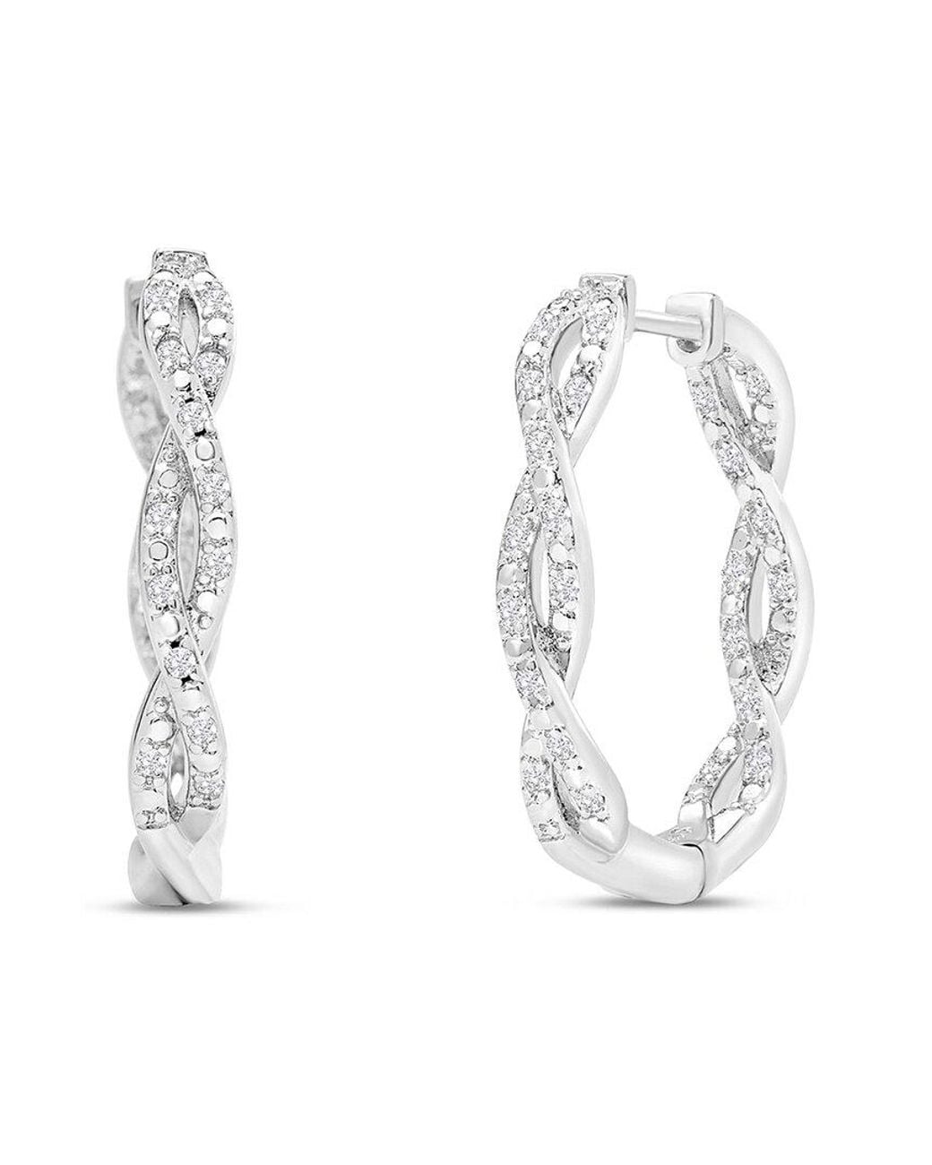 Jaclyn Smith White Platinum Plated 0.50 Ct. Tw. Lab-Grown Moissanite Earrings