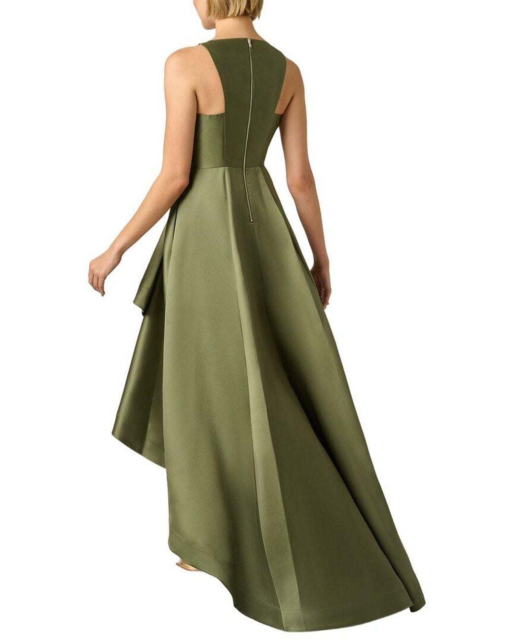 Adrianna Papell Green Sleeveless Solid Maxi Dress