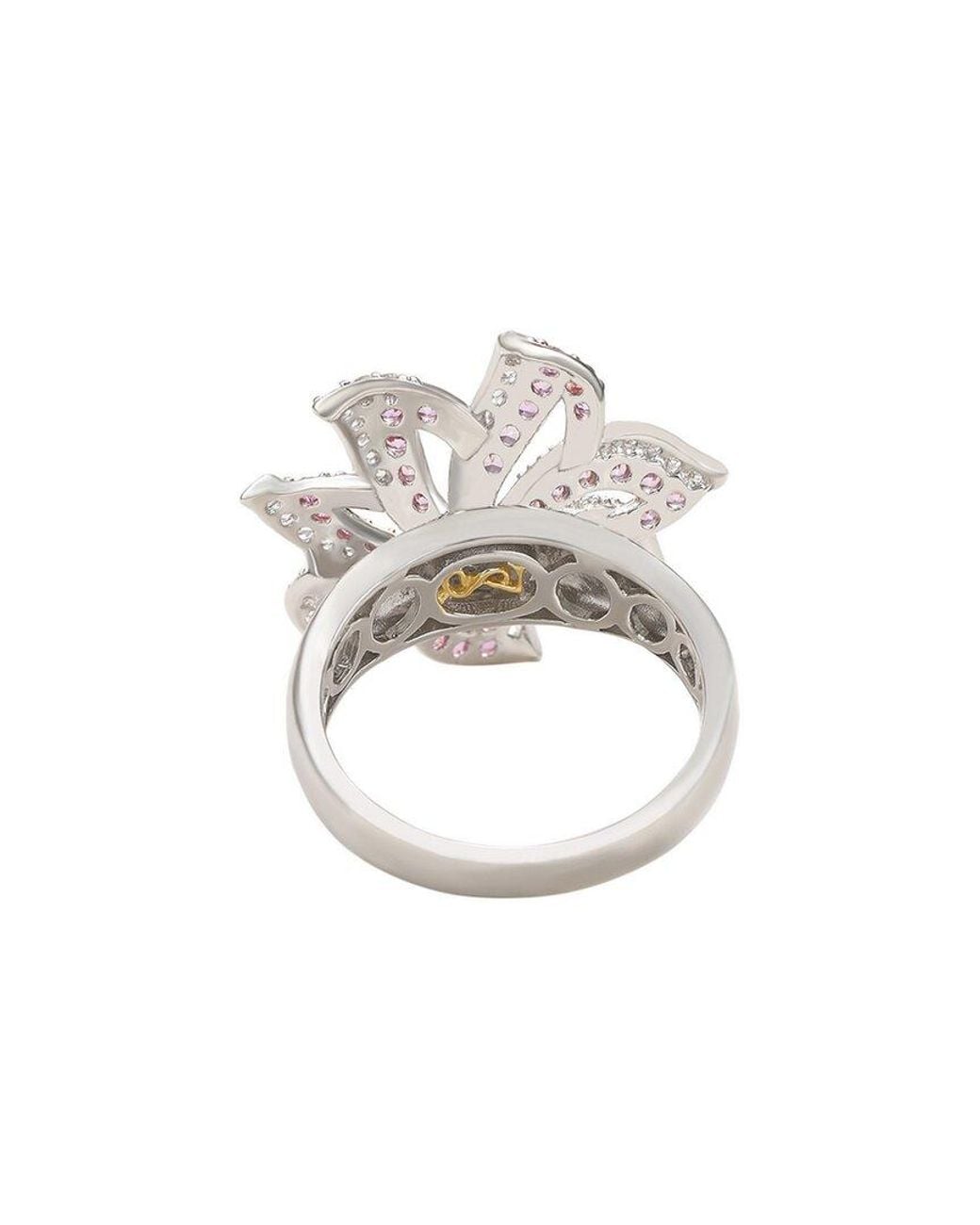 Suzy Levian White 0.02 Ct. Tw. Diamond & Sapphire Ring