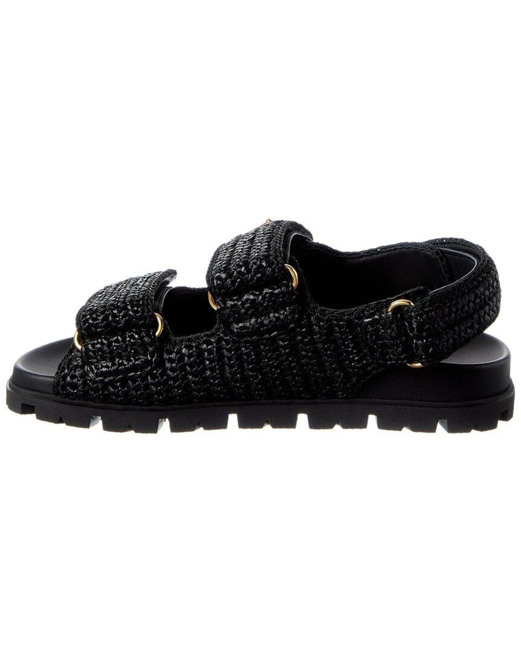 Prada Black Crochet Sandal