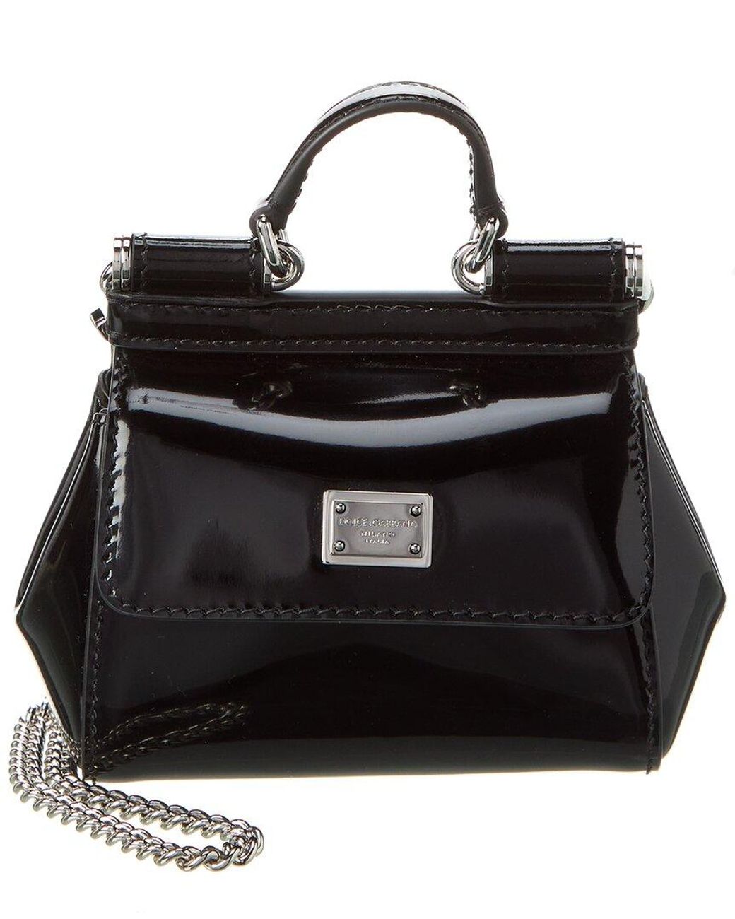 Dolce & Gabbana Kim Sicily Micro Leather Shoulder Bag in Black | Lyst