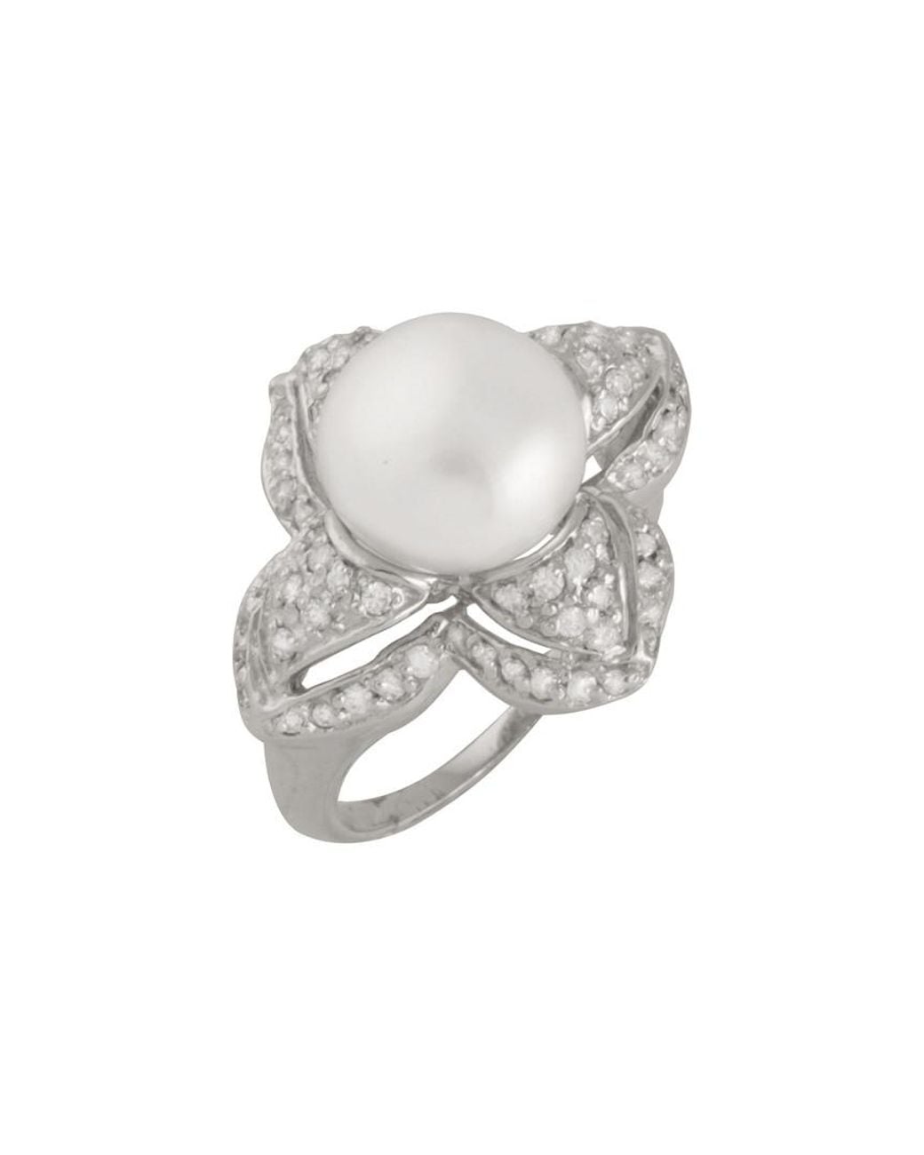 Splendid White Plated 10-10.5Mm Pearl Ring