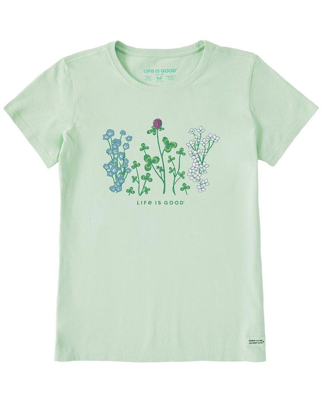 Life Is Good. Green Clovers Crusher T-Shirt