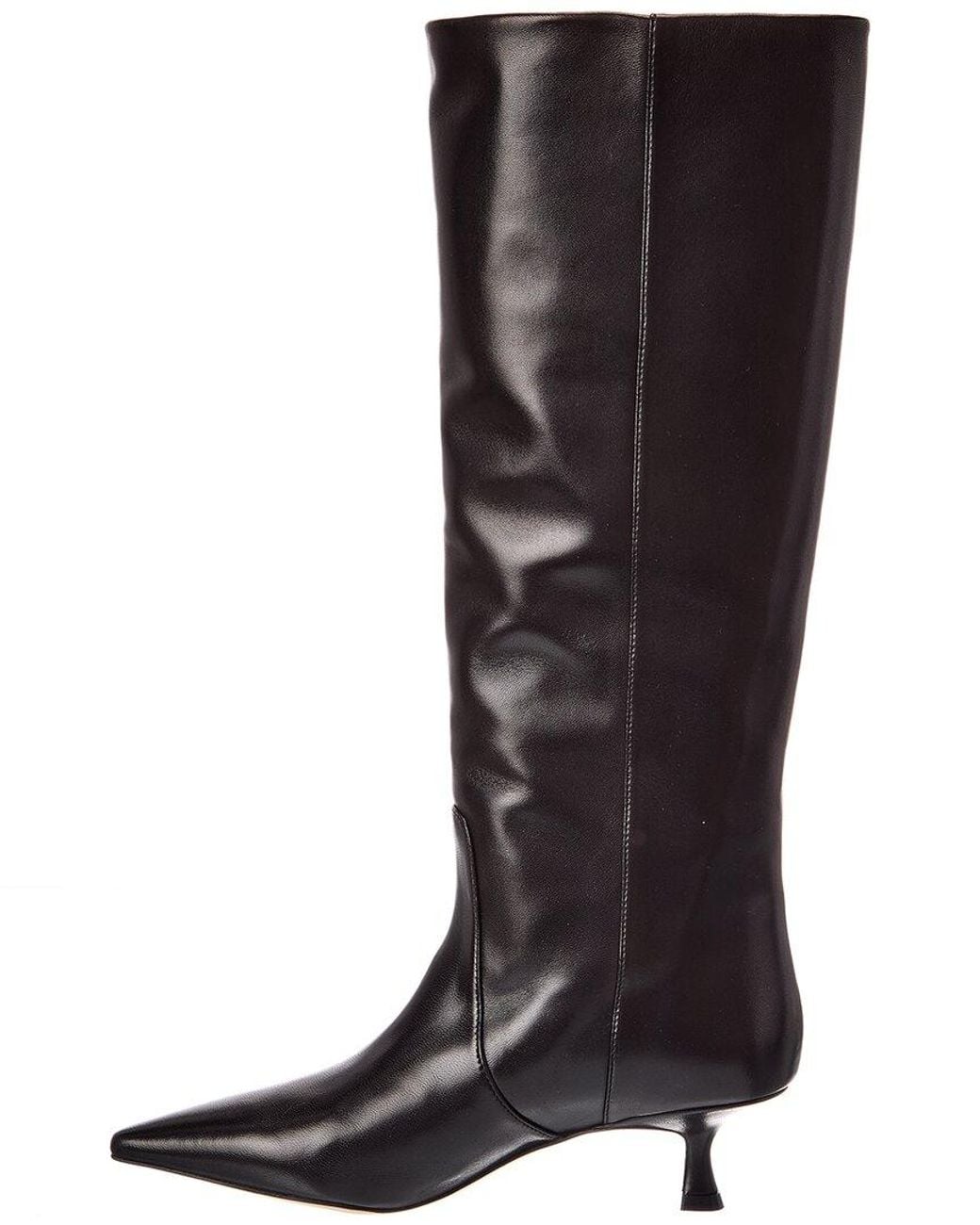 Stuart Weitzman Black Naomi Leather Knee-High Boot