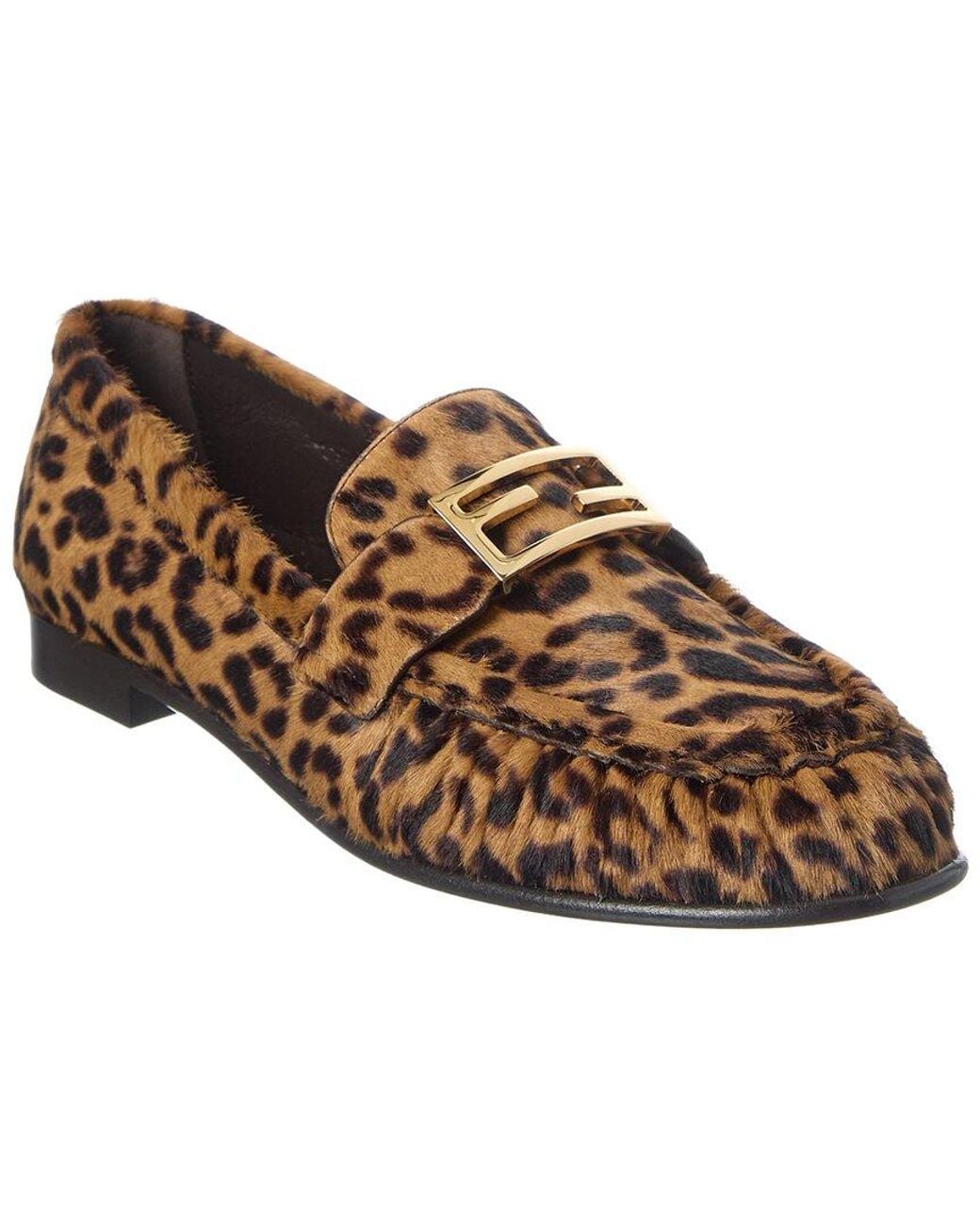 Fendi Brown Baguette Haircalf Loafer