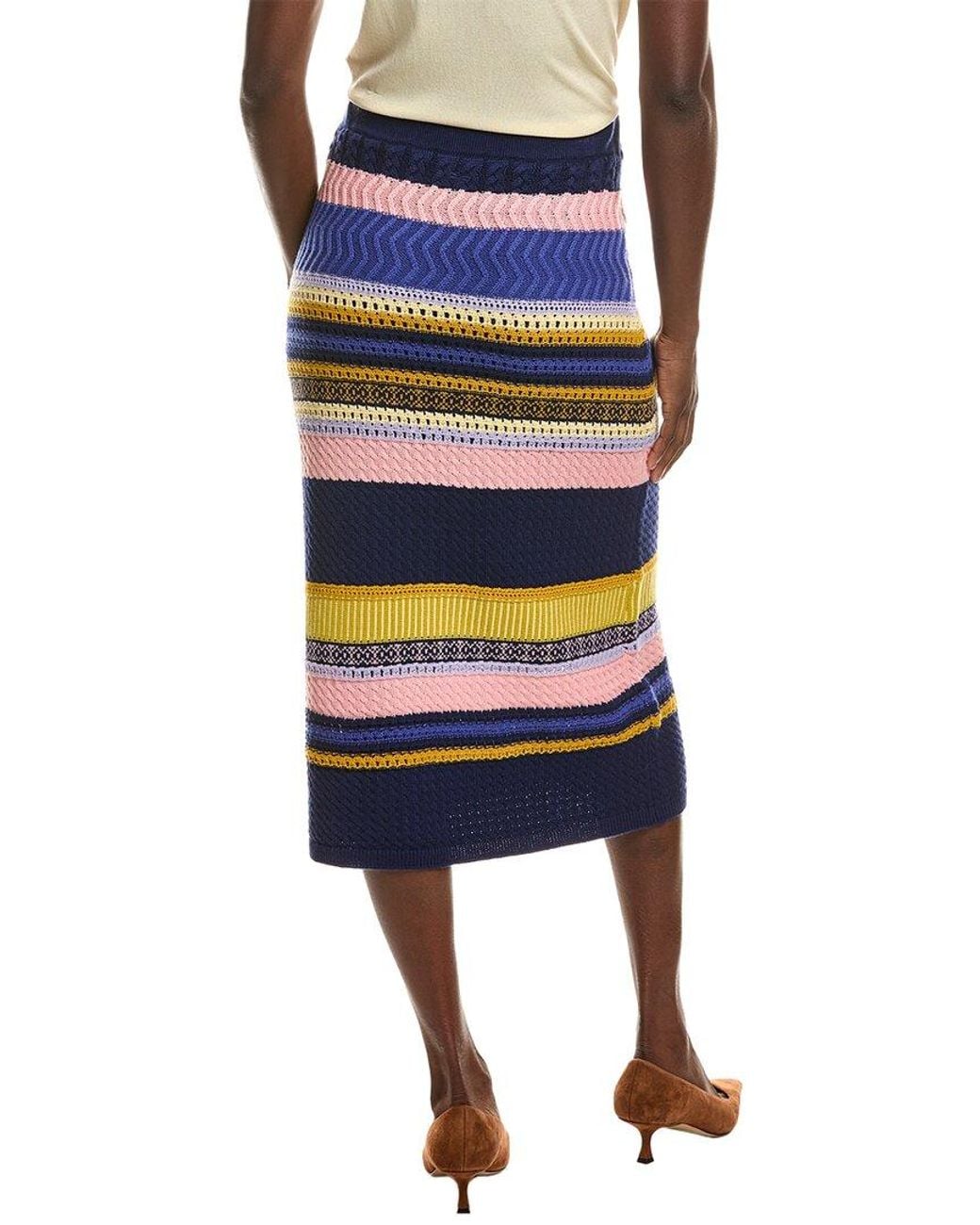 tyler boe Blue Georgia Wool-Blend Skirt