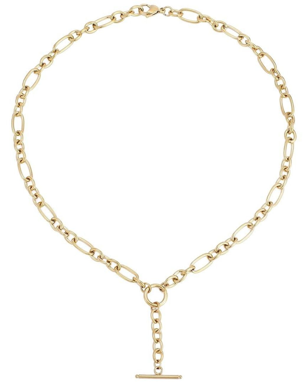 Adornia Metallic Tarnish Resistant 18K Plated Mixed Link Y-Necklace