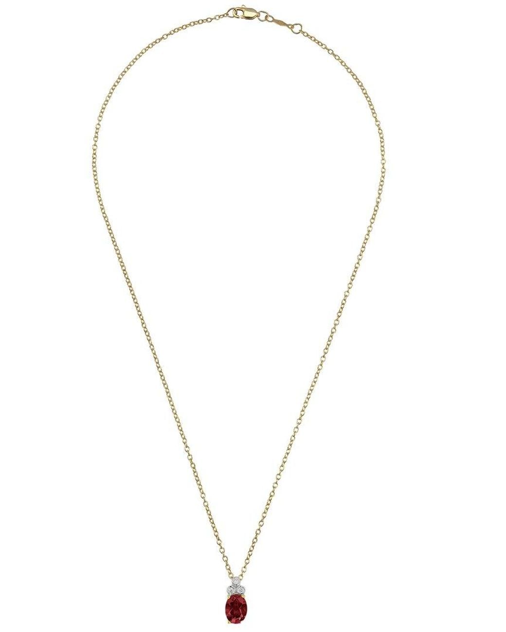 Reiss White 14k 1.71 Ct. Tw. Diamond & Garnet Necklace