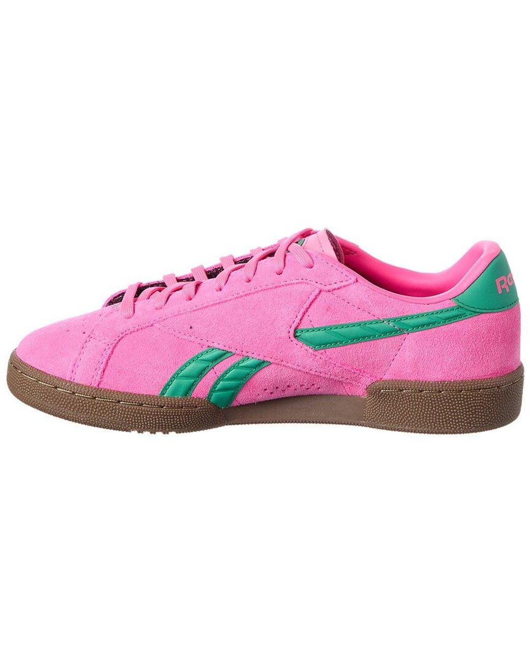 Reebok Pink Club C Grounds Uk Suede Sneaker
