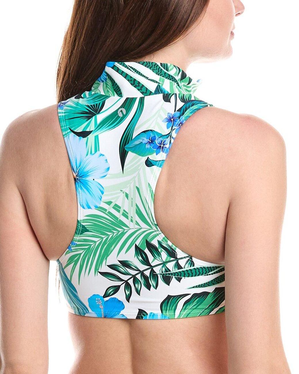 Next Blue Paddle Out Rem Zip Up Mock Neck Crop Top