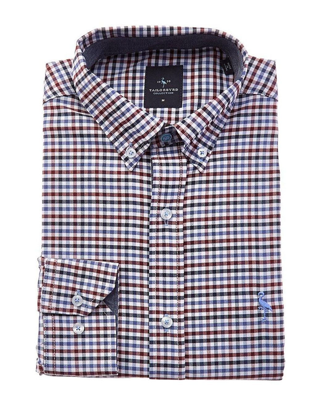 Tailorbyrd Blue Gingham Performance Dress Shirt for men