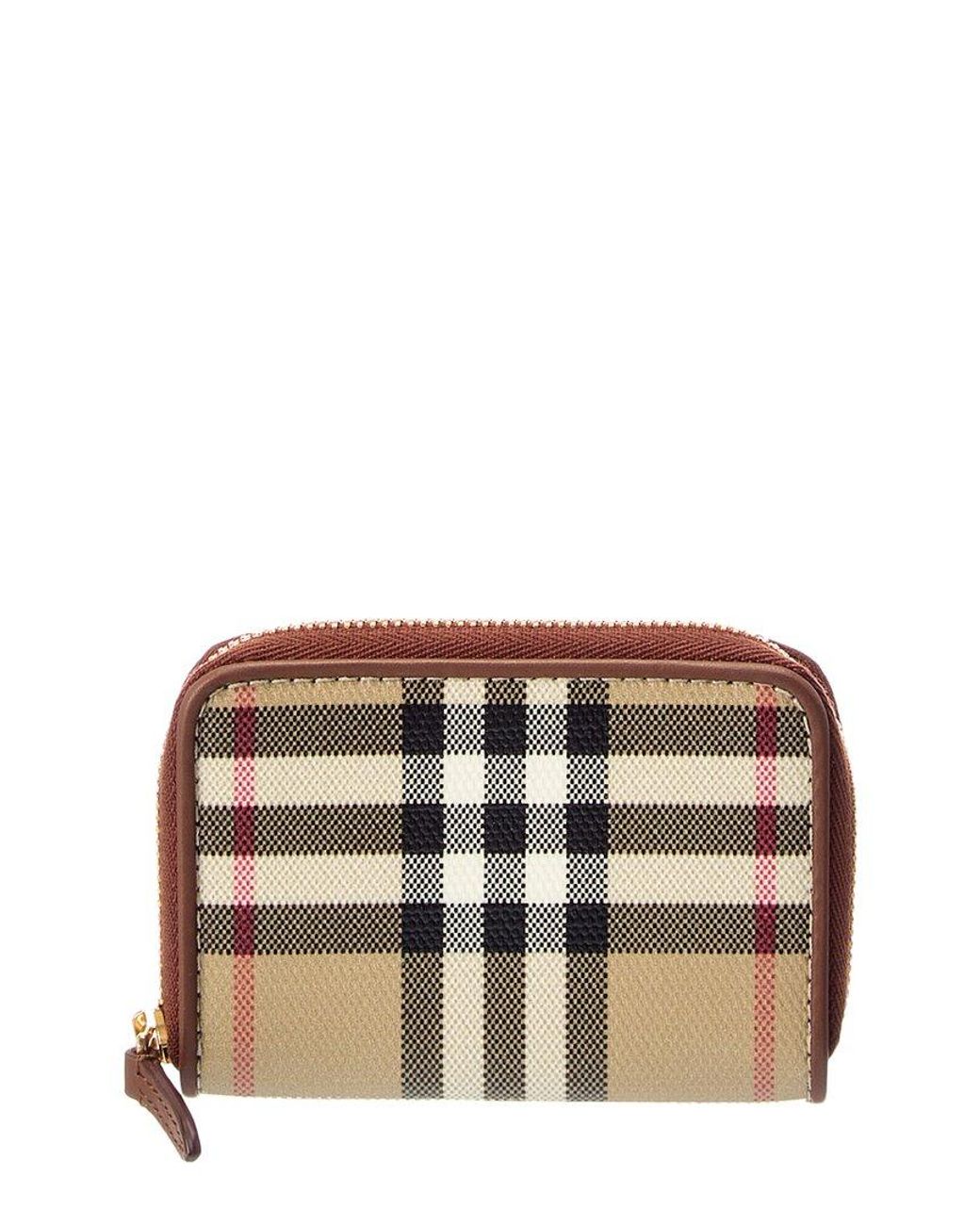 Burberry Natural Check E-Canvas & Leather Coin Purse