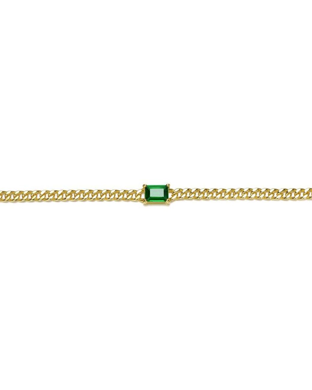 Rachel Glauber Metallic 14K Plated Cz Chain Bracelet