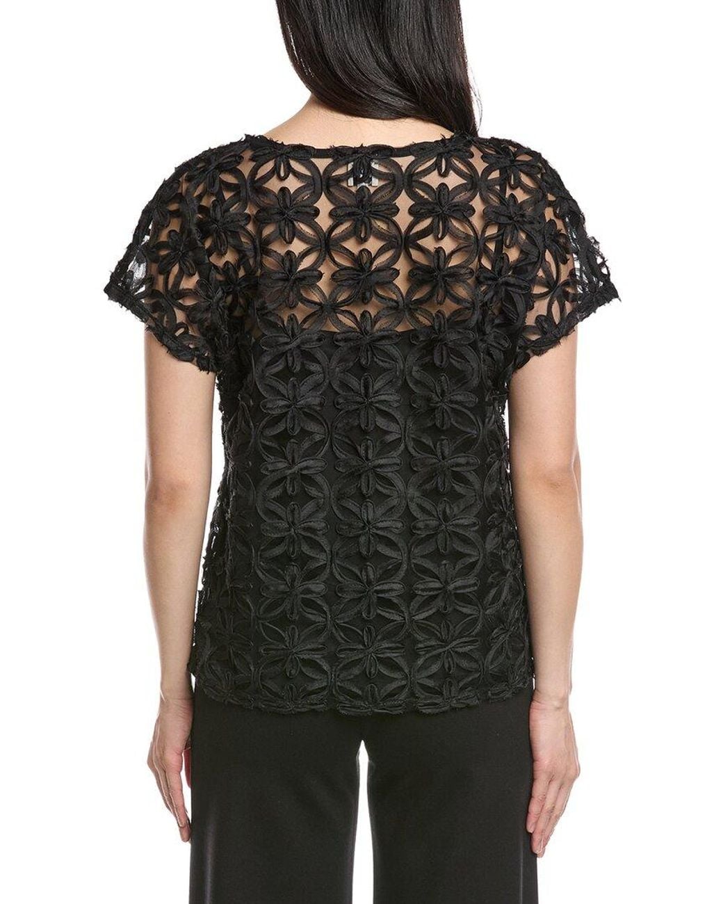 Anne Klein Black Bateau Dolman Pullover