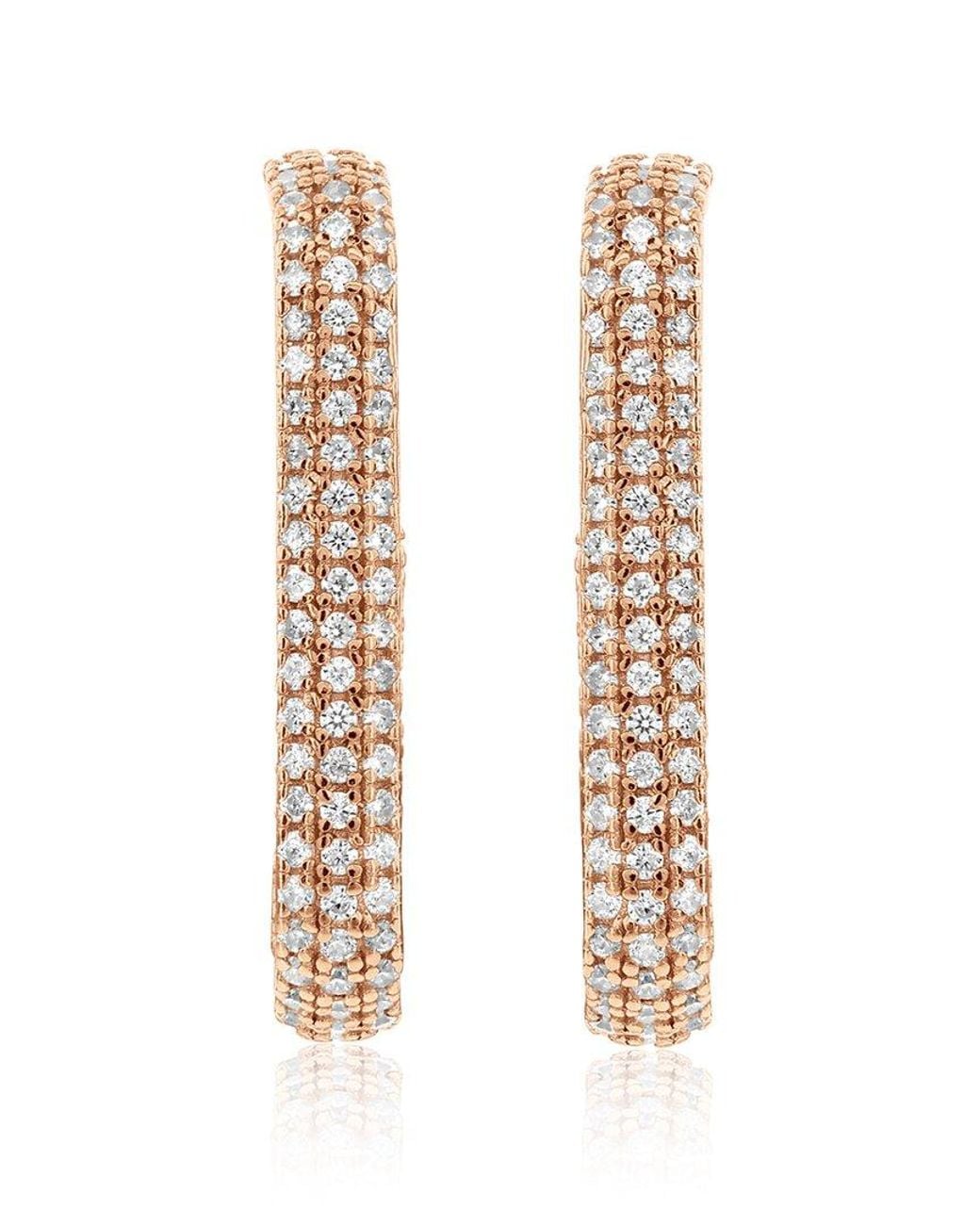 Suzy Levian CZ Jewelry White Suzy Levian Cz Hoop Earrings
