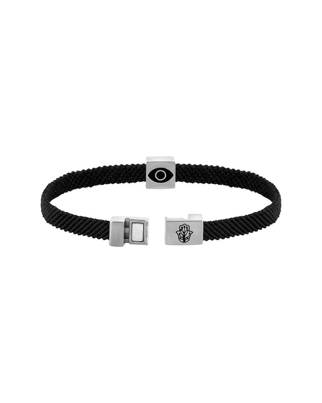 Karma and Luck Black Plated Onyx Magnetic Bracelet
