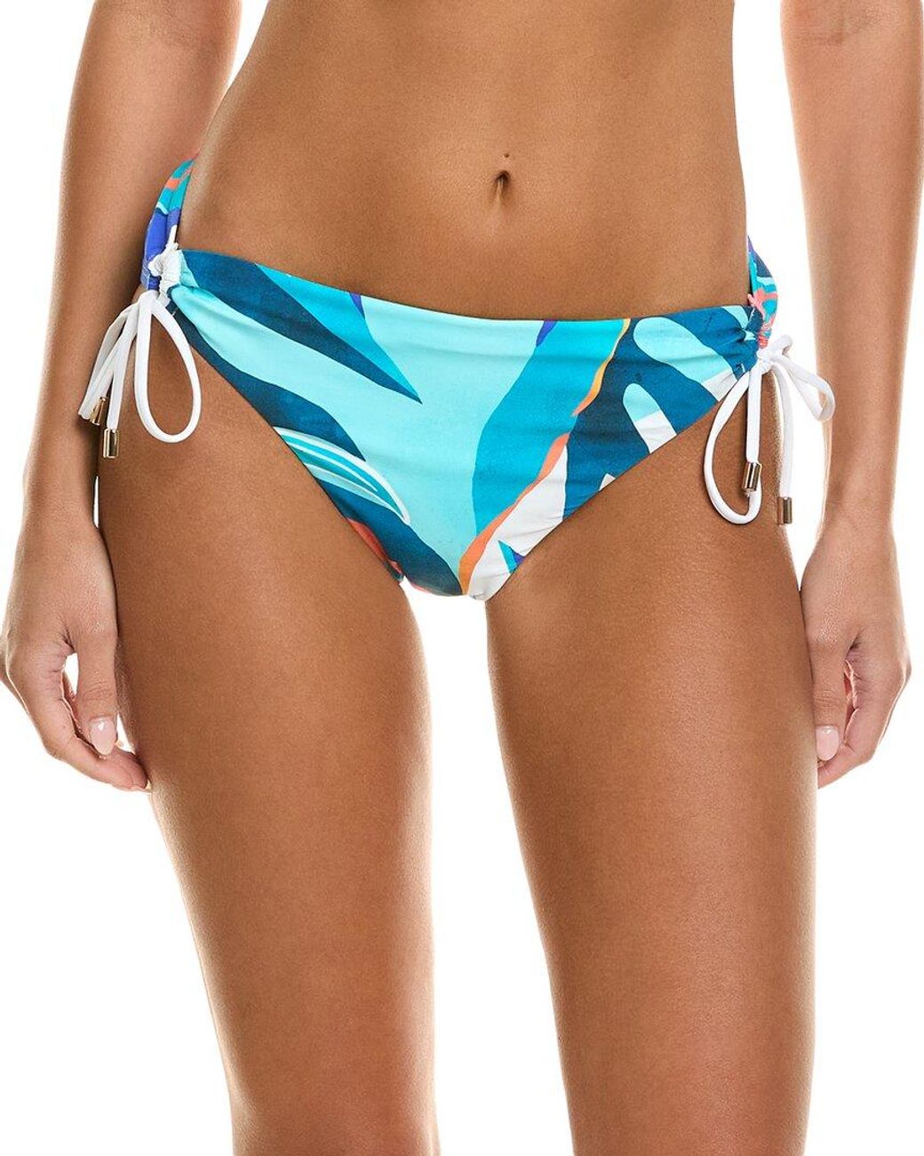 La Blanca Blue Coastal Palms Adjustable Bikini Bottom