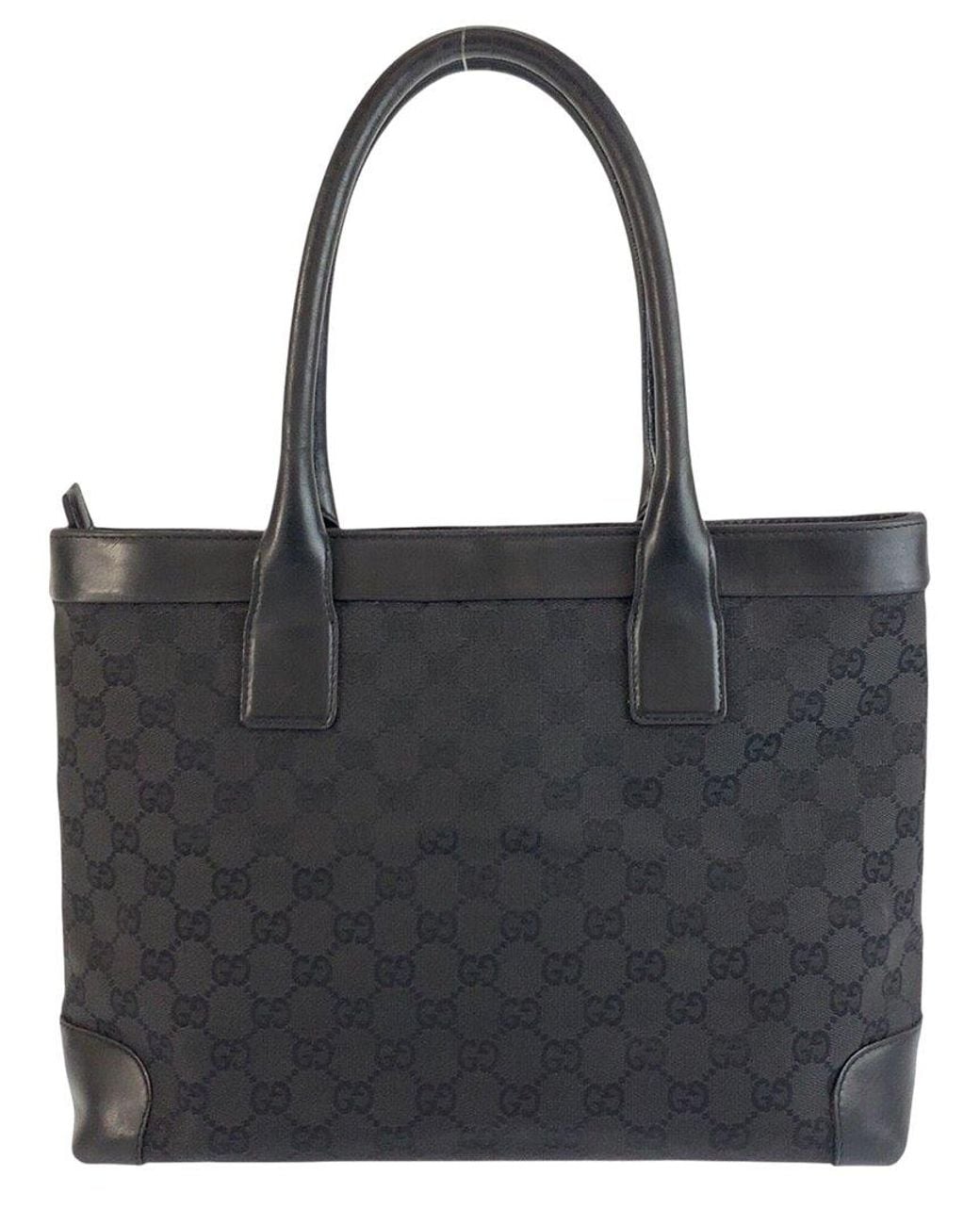 Gucci Black Gg Canvas Handbag (Authentic Pre-Loved)