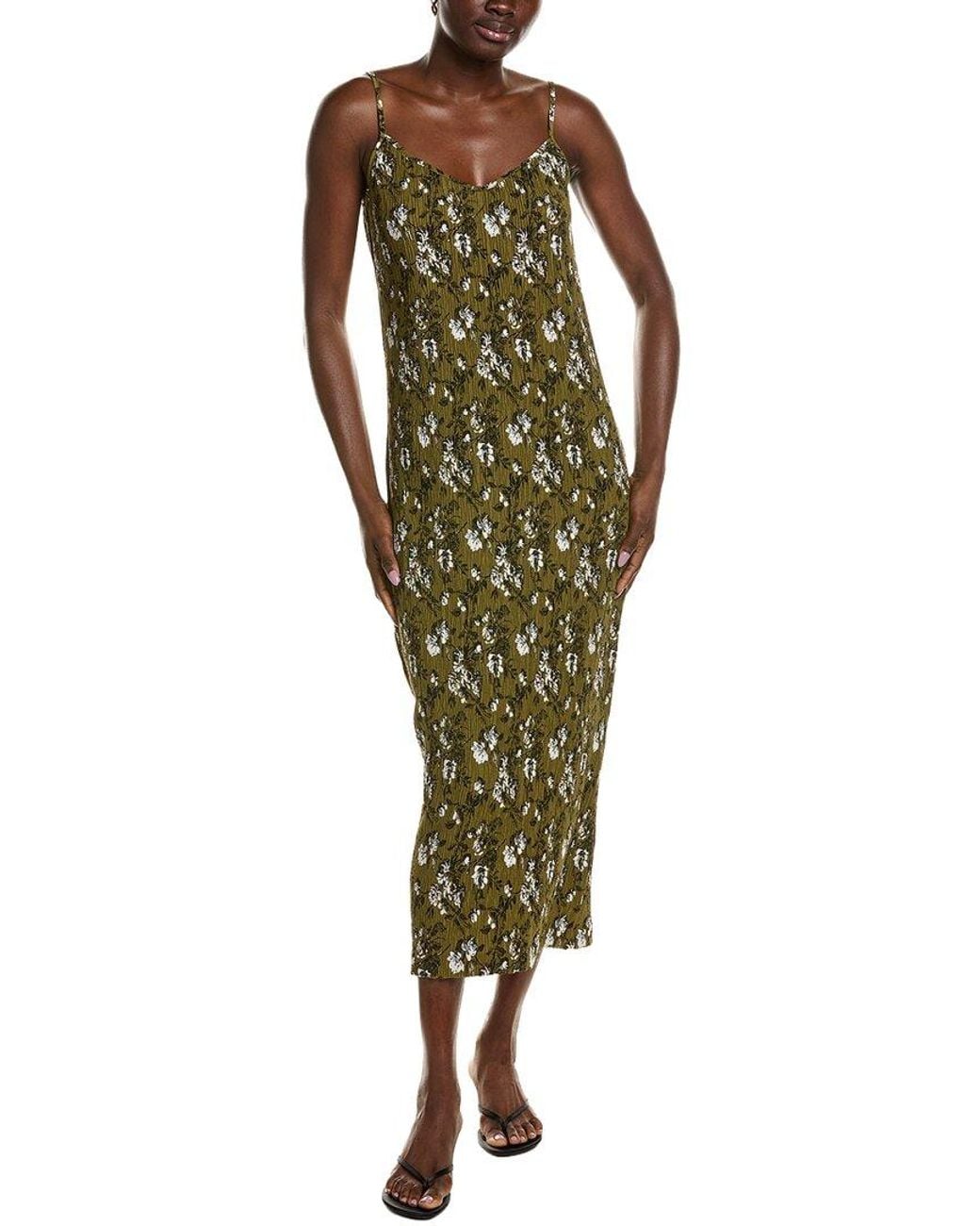Element Green Sleeveless Plisse Dress