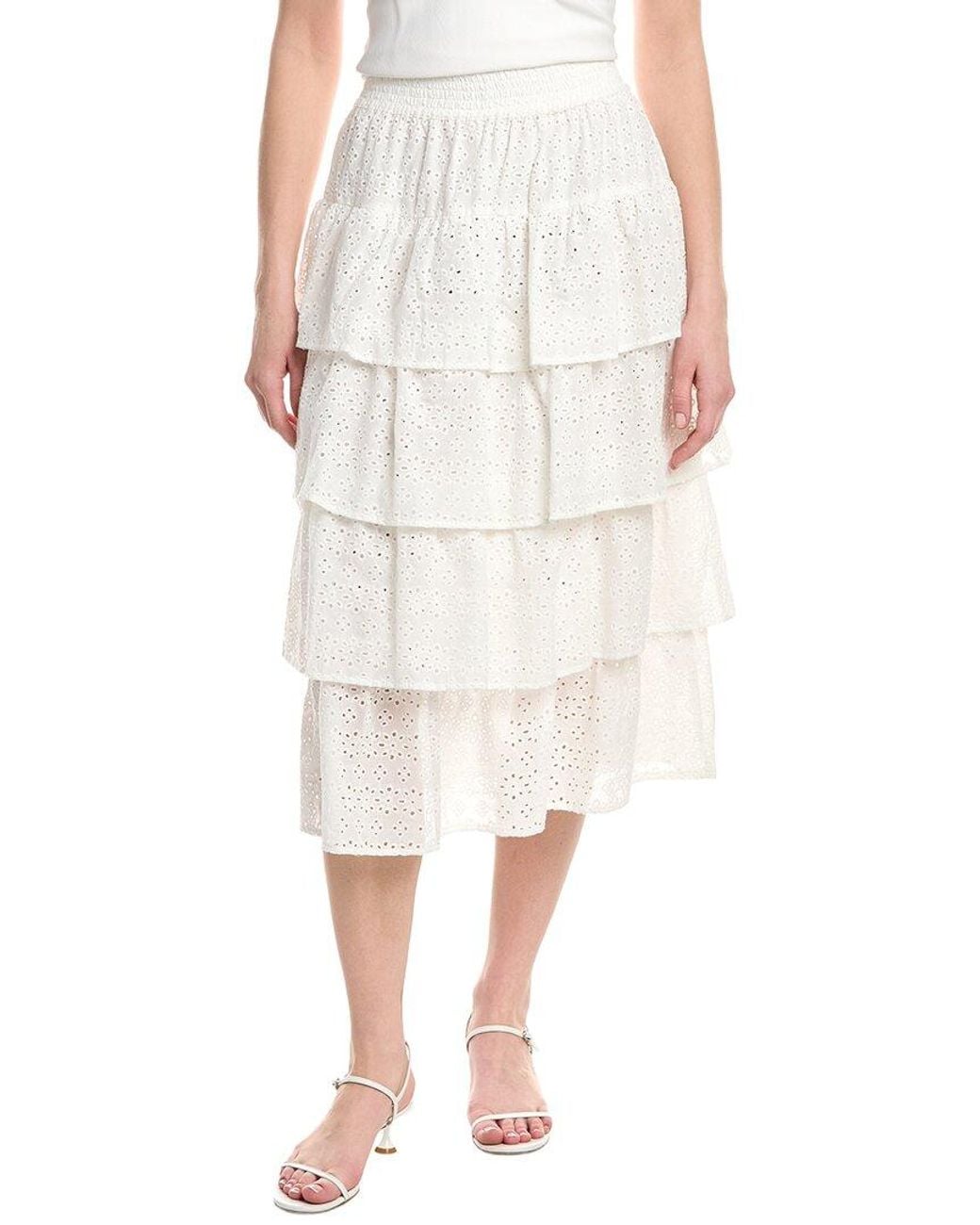 FLORA BEA NYC White Wrenlee Maxi Skirt