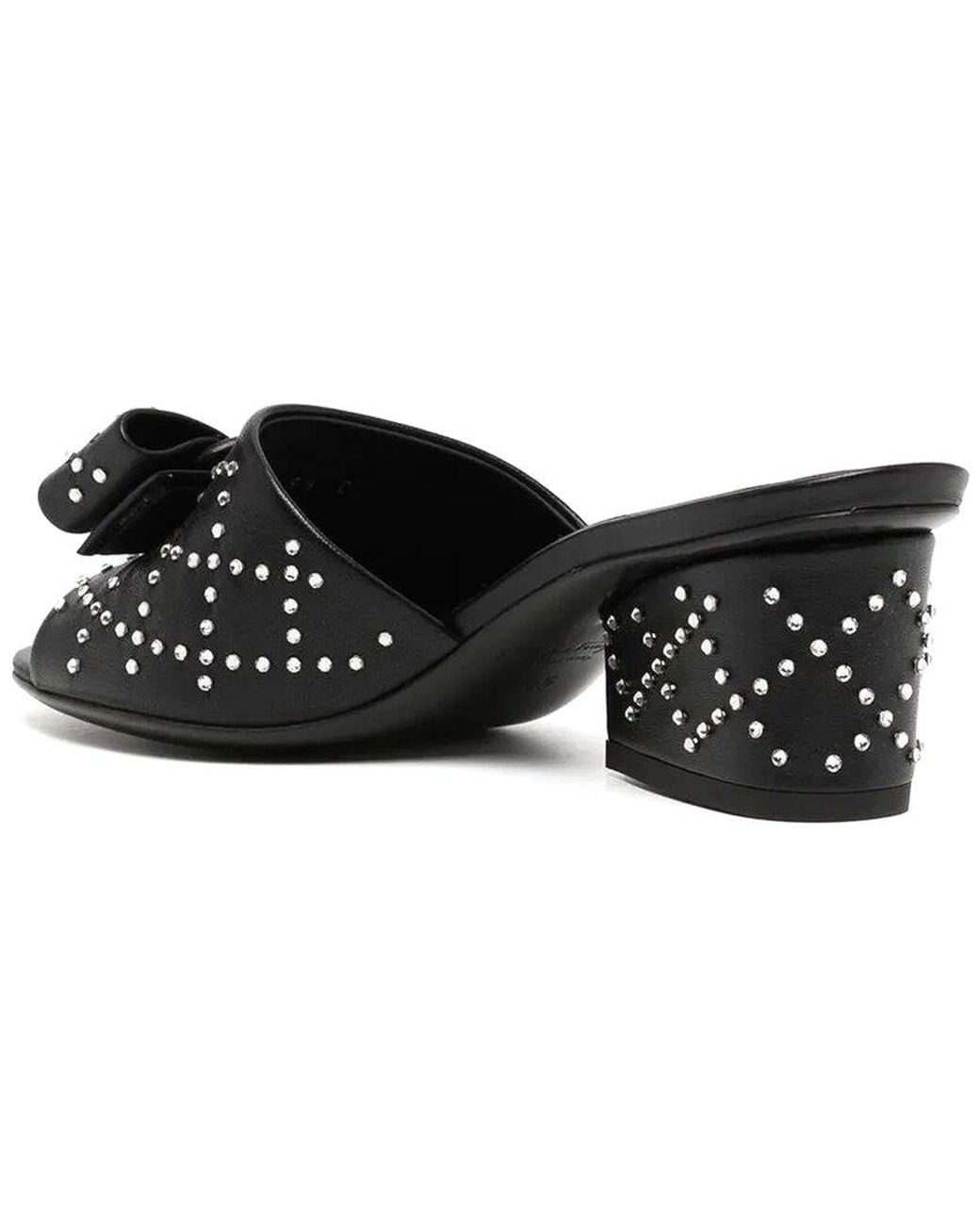 Ferragamo Black Valery 55 Leather Slide