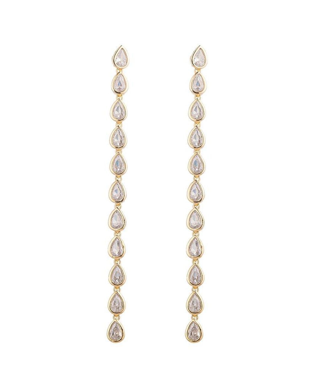 Eye Candy LA White Cz Linear Earring